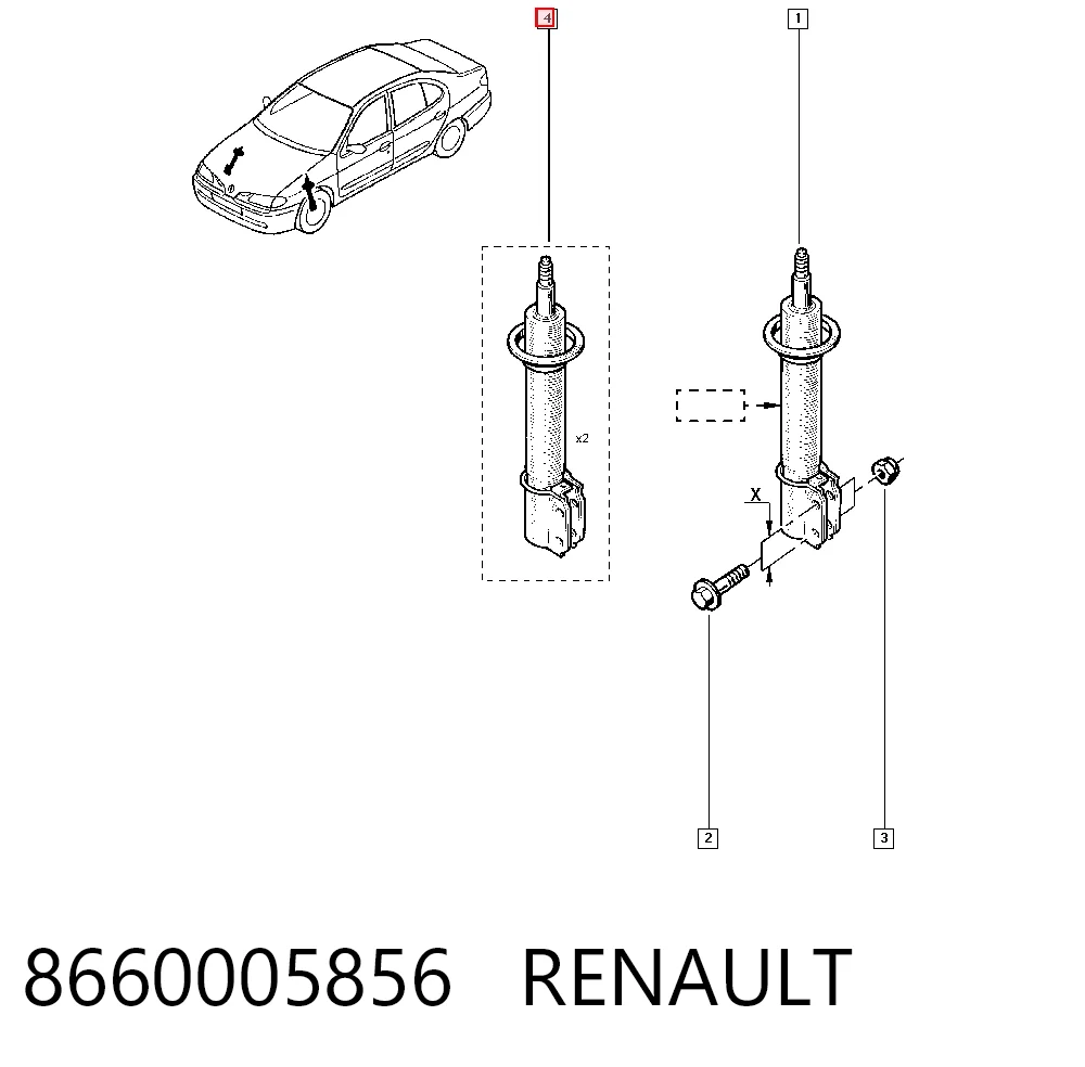 Megane I Ön amortisör