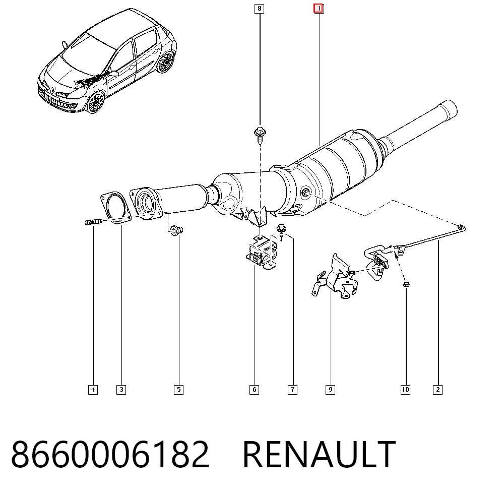 Renault Clio III (2005 - 2014) Egzoz gazı partikül filtresi fiyatları