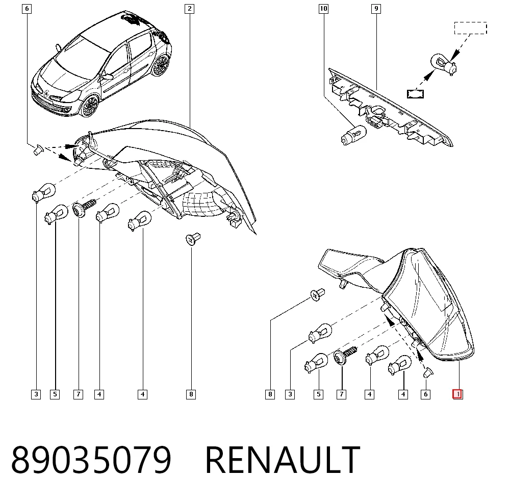 Renault Clio III Sol stop lambası