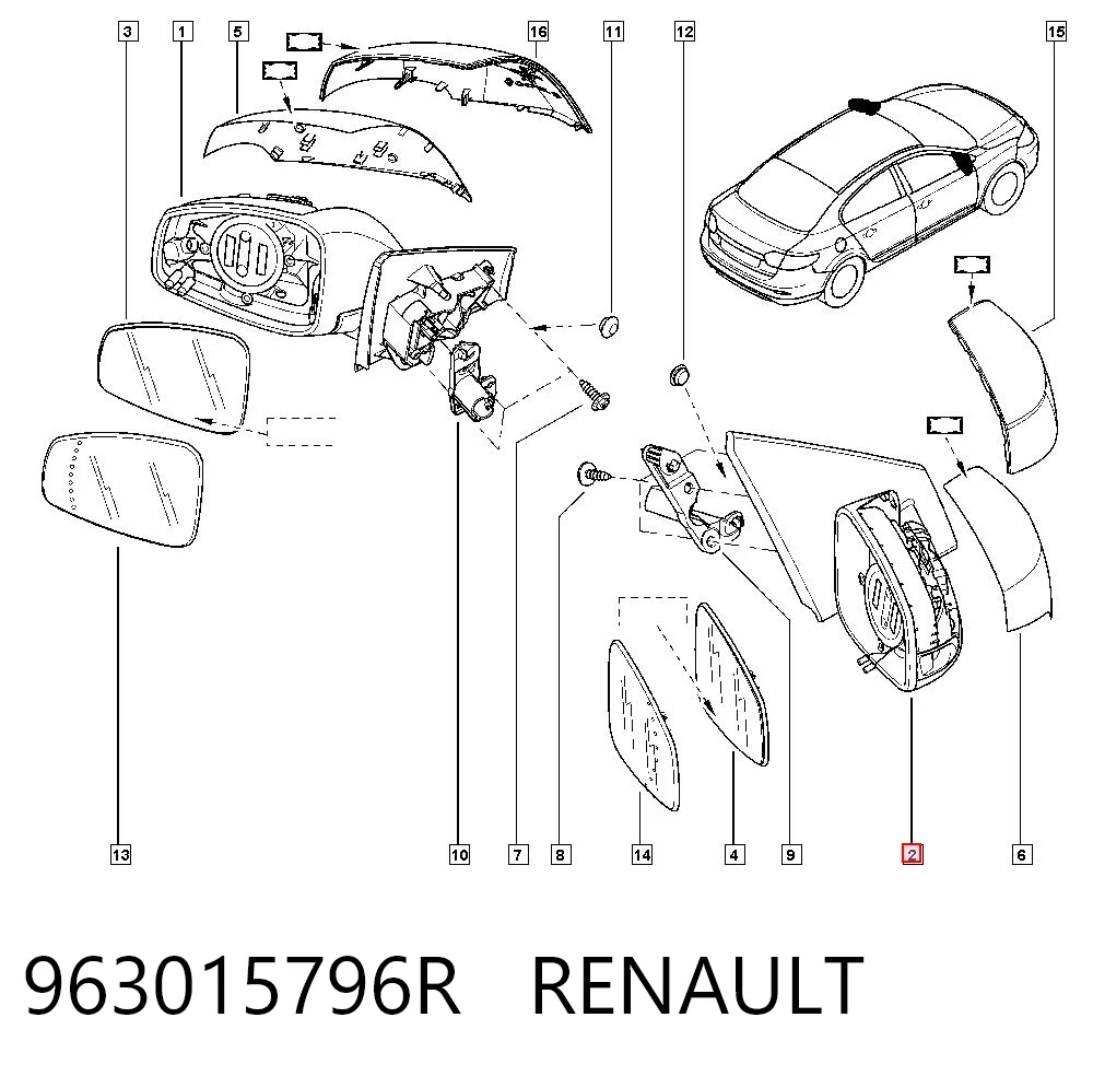 Renault Fluence  Sağ ayna