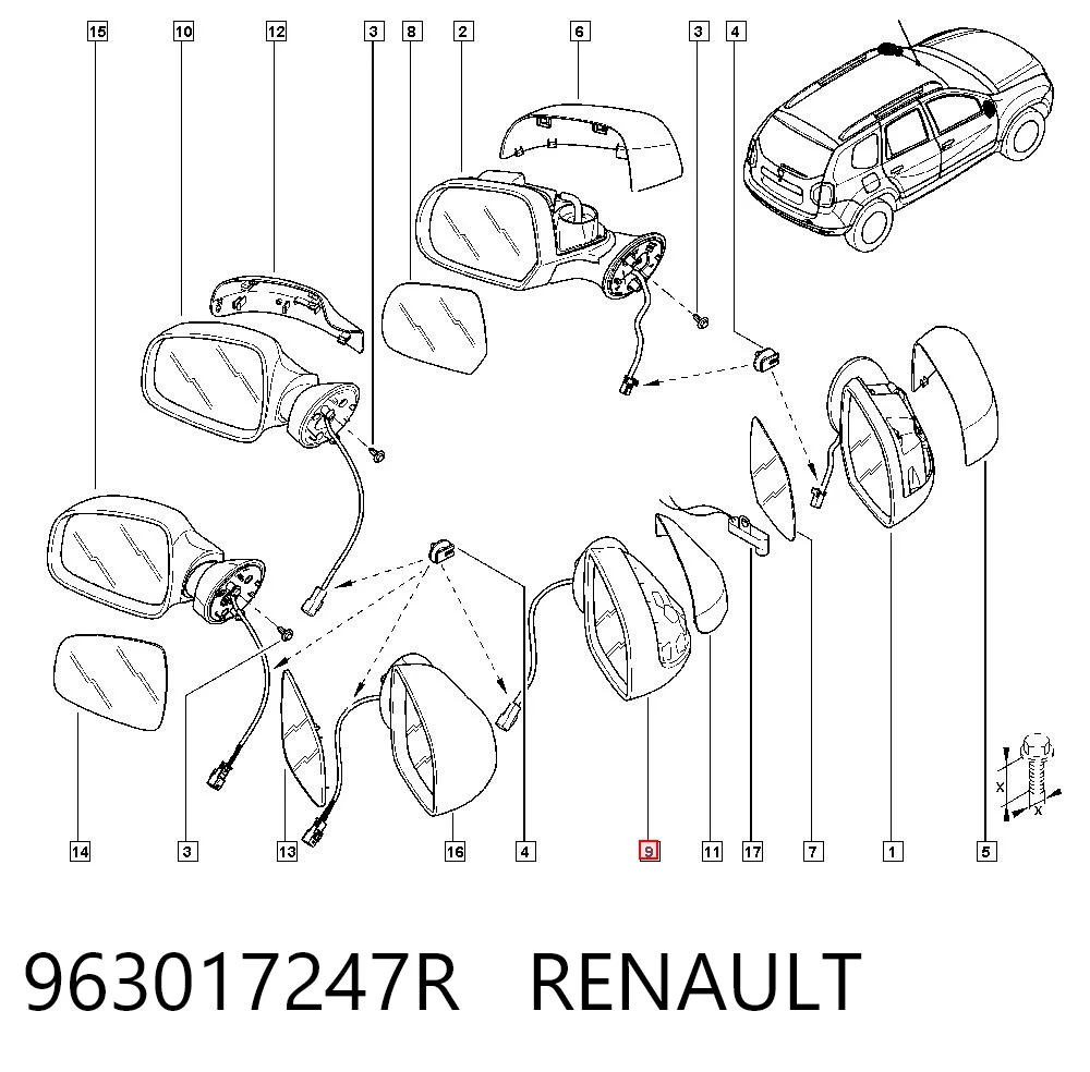 Dacia Duster  Sağ ayna