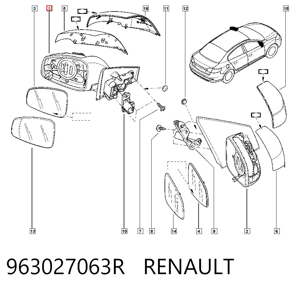 Renault Fluence  Yan ayna Türkiye fiyatı