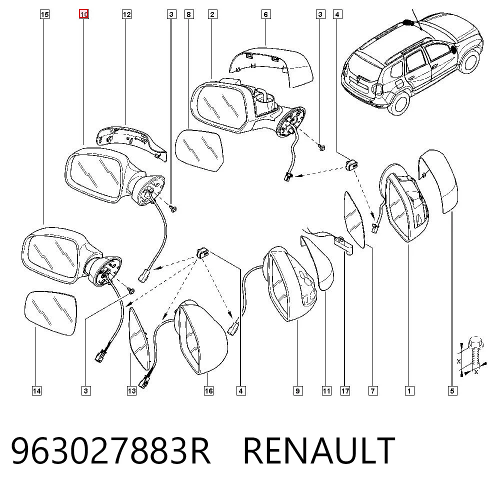 Dacia Duster  Sol ayna fiyatı