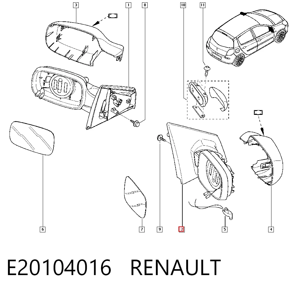 Renault Clio III Sağ ayna sıfır