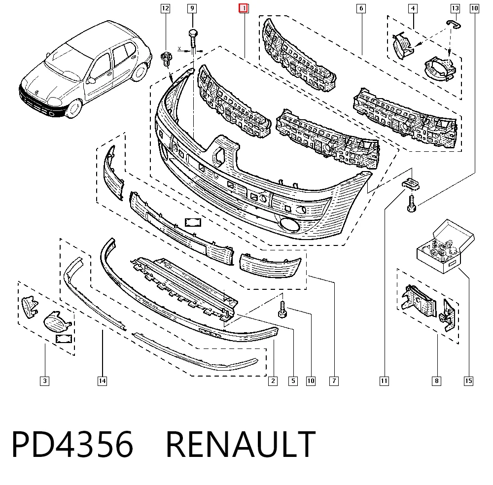 Renault Clio II Ön tampon orijinal