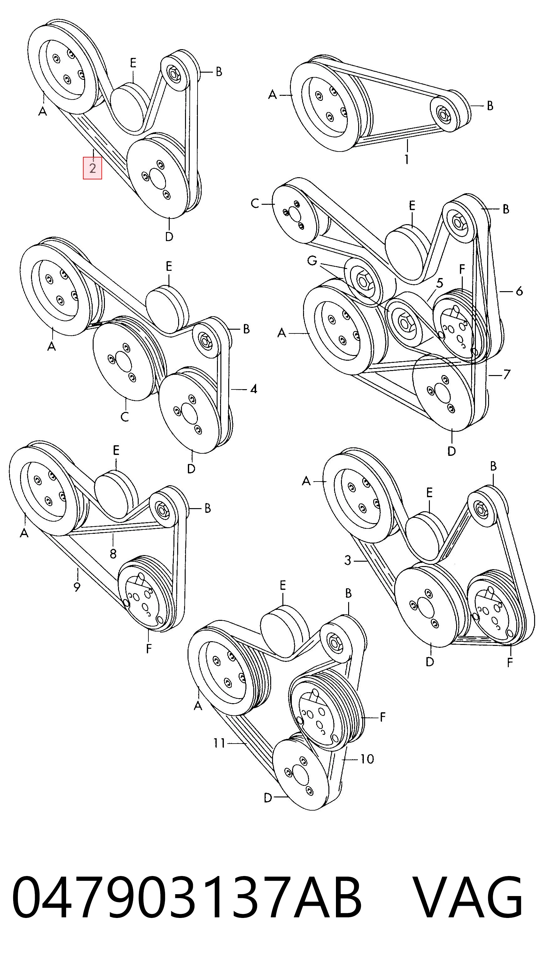Volkswagen Transporter T4 Alternatör kayışı Türkiye fiyatı