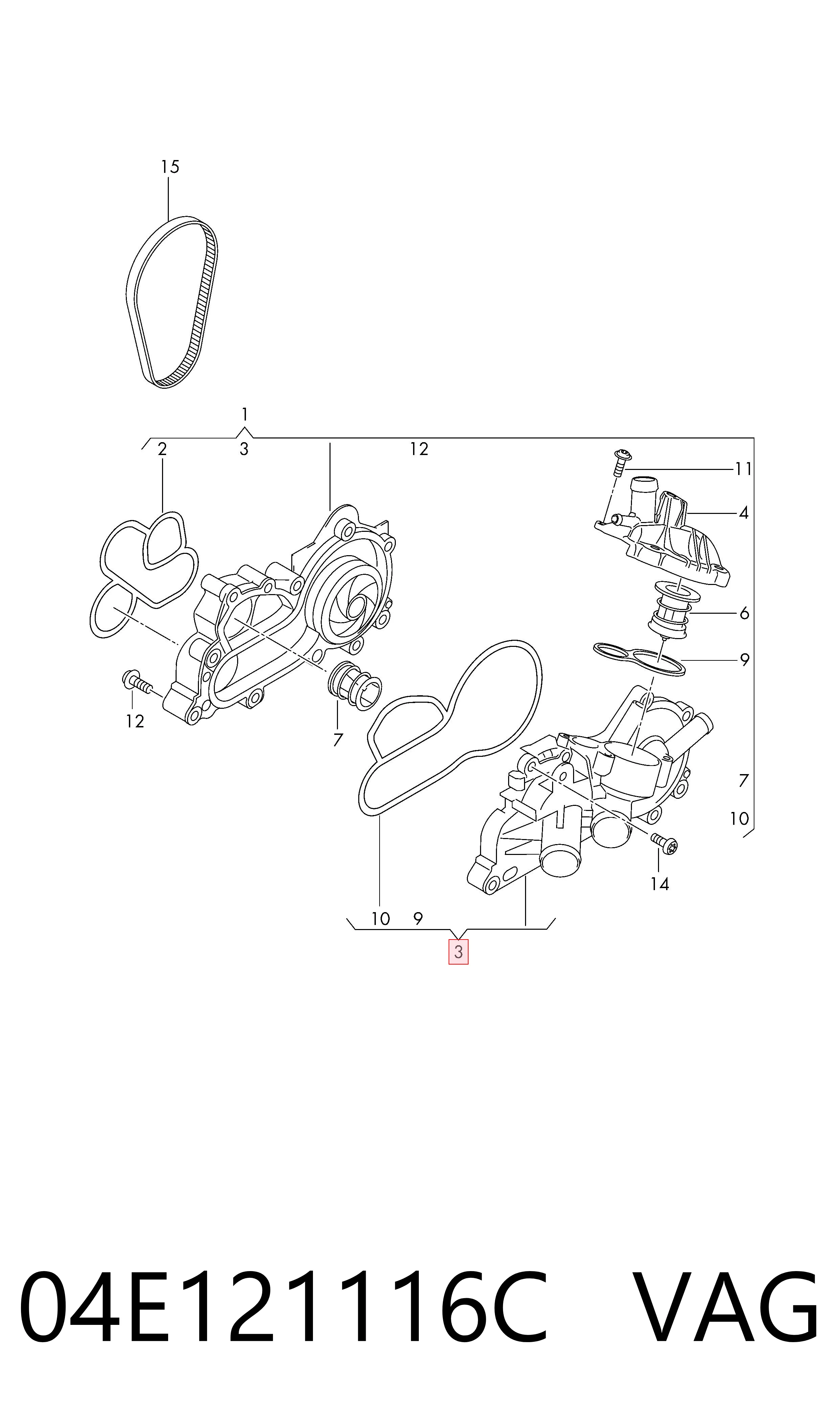Audi A3  (2013 - 2020) Termostat gövdesi fiyatları