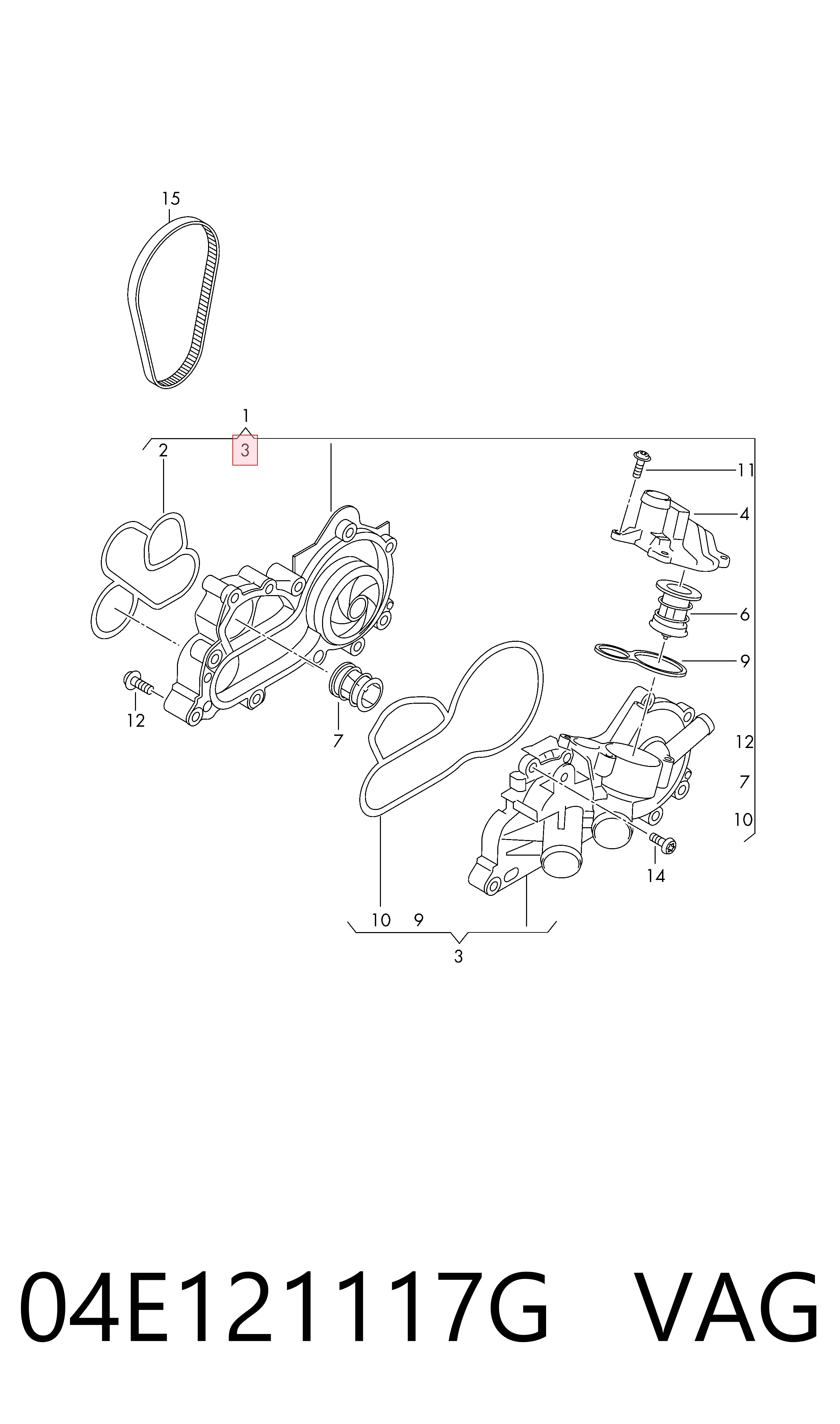 Audi A3  (2013 - 2020) Termostat gövdesi fiyatları