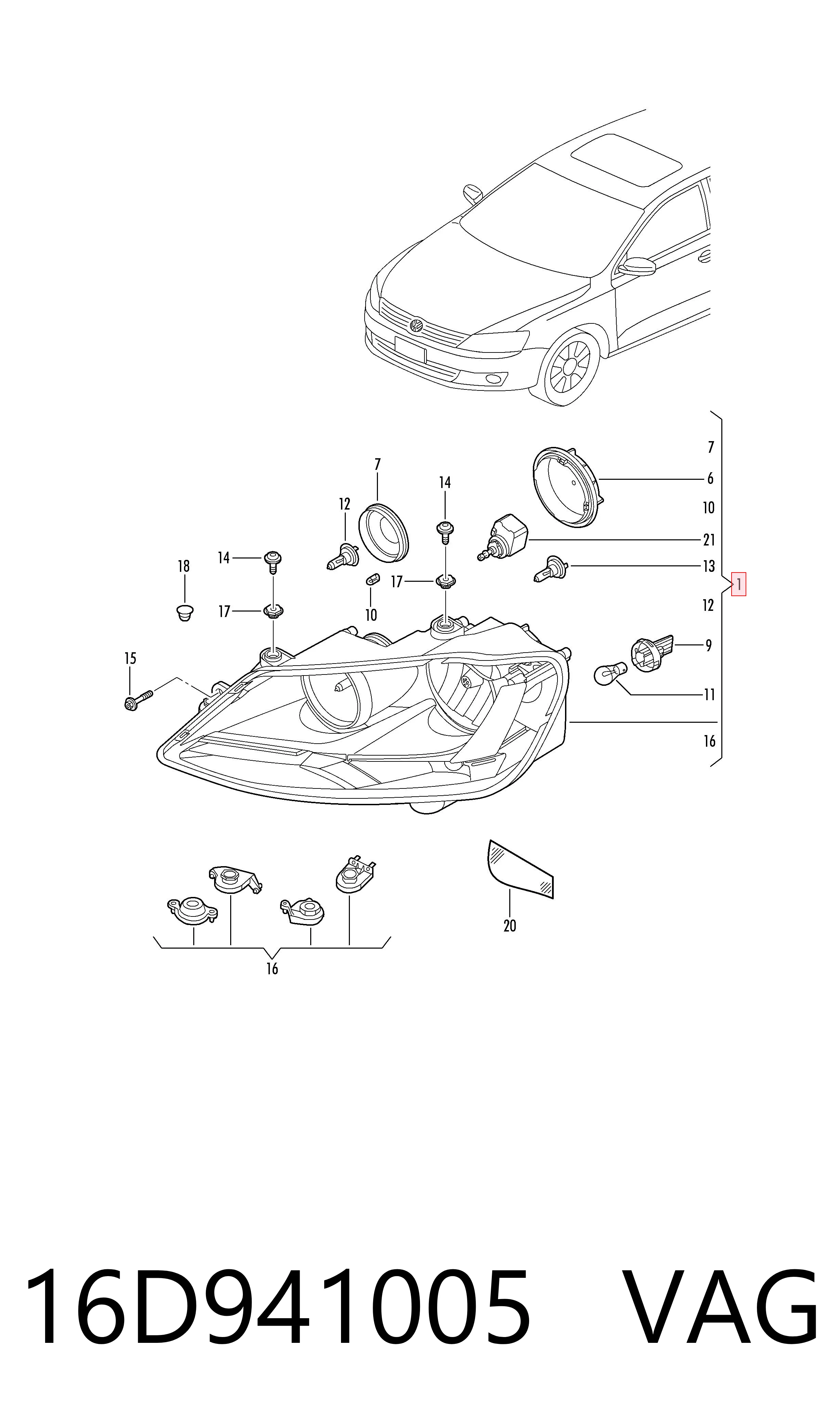 Volkswagen Jetta IV Sol ön far Türkiye fiyatı