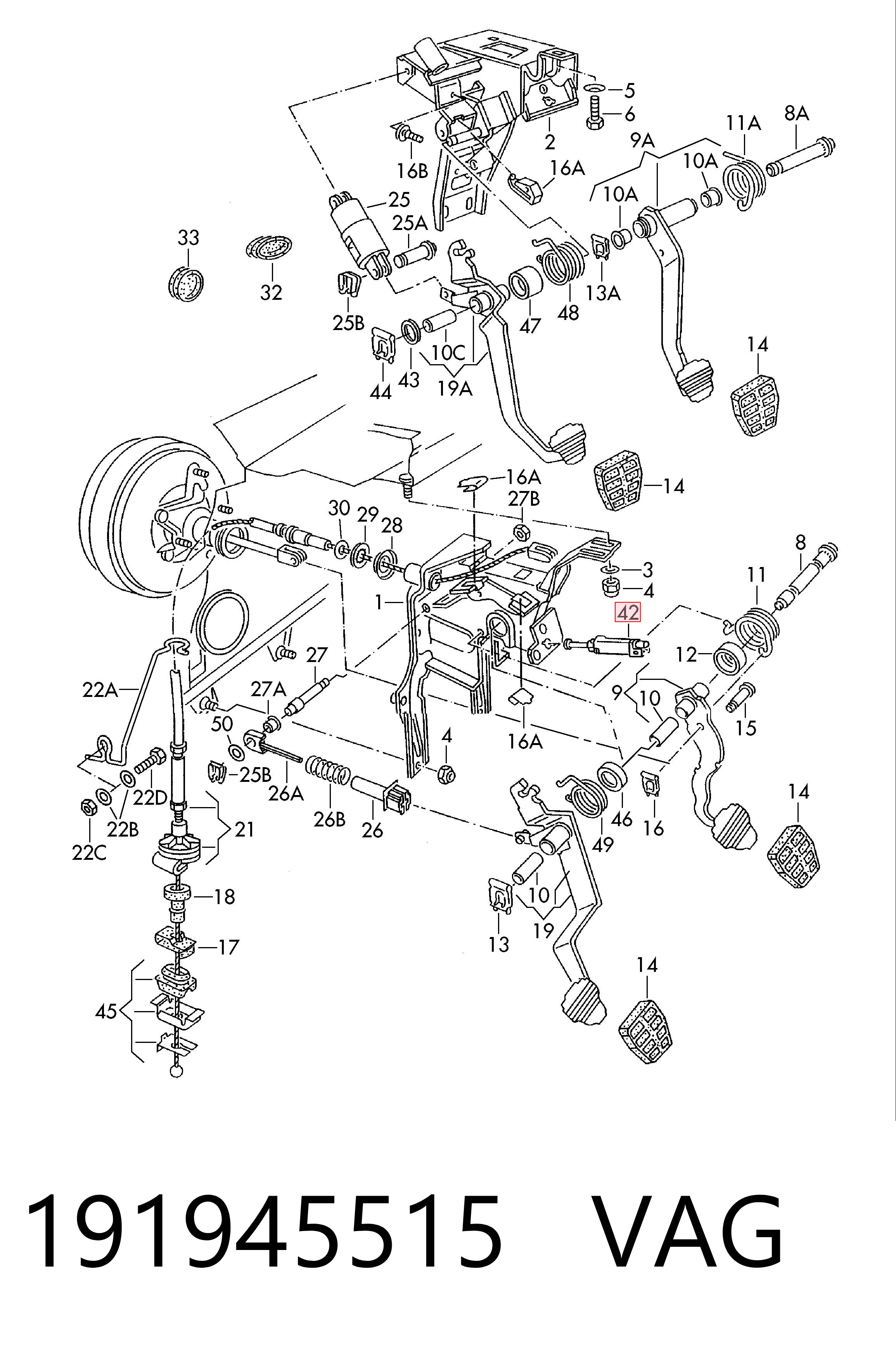 Volkswagen Transporter  Fren Pedal Müşürü Türkiye fiyatı