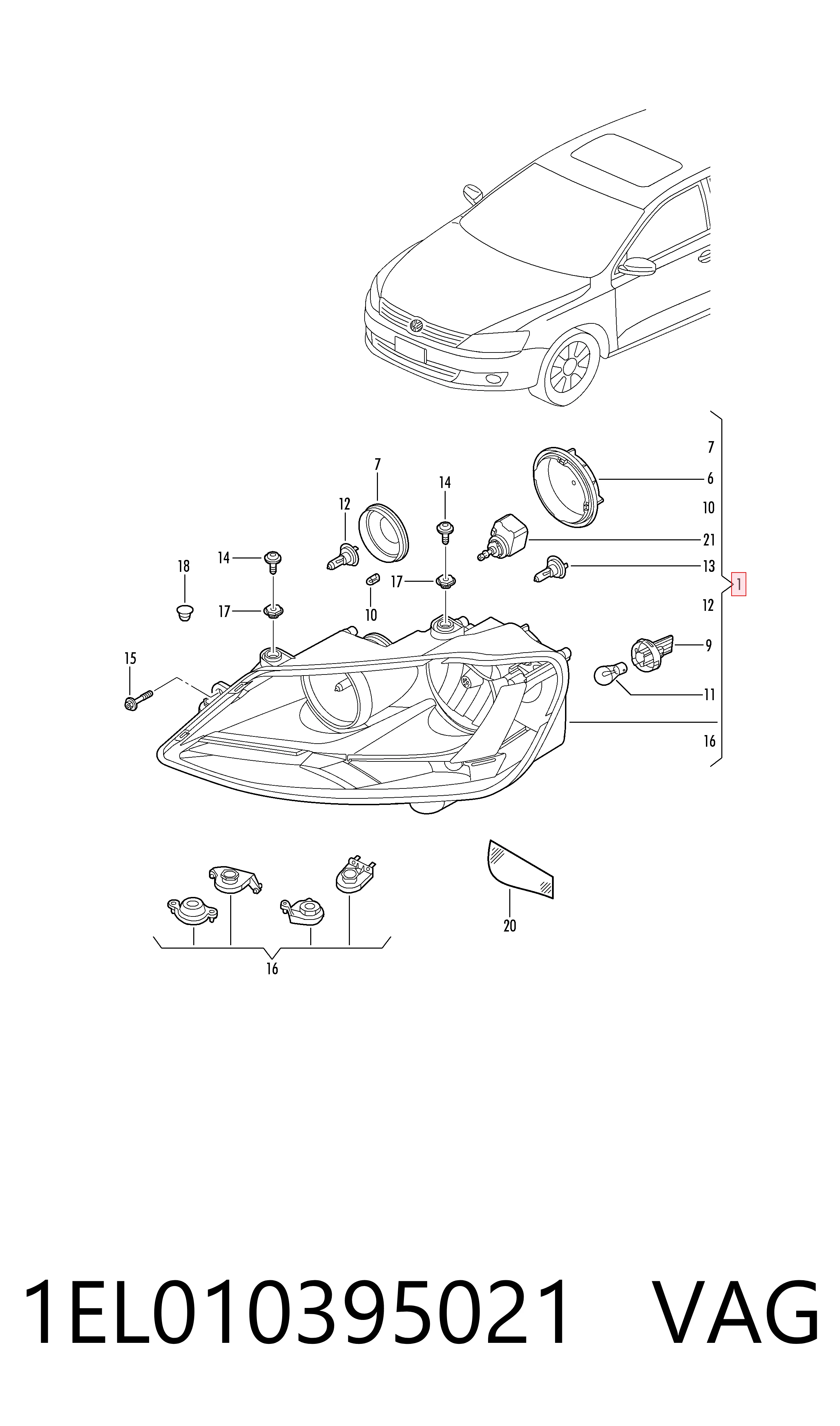 Volkswagen Jetta IV (2011 - 2019) Sağ far fiyatları