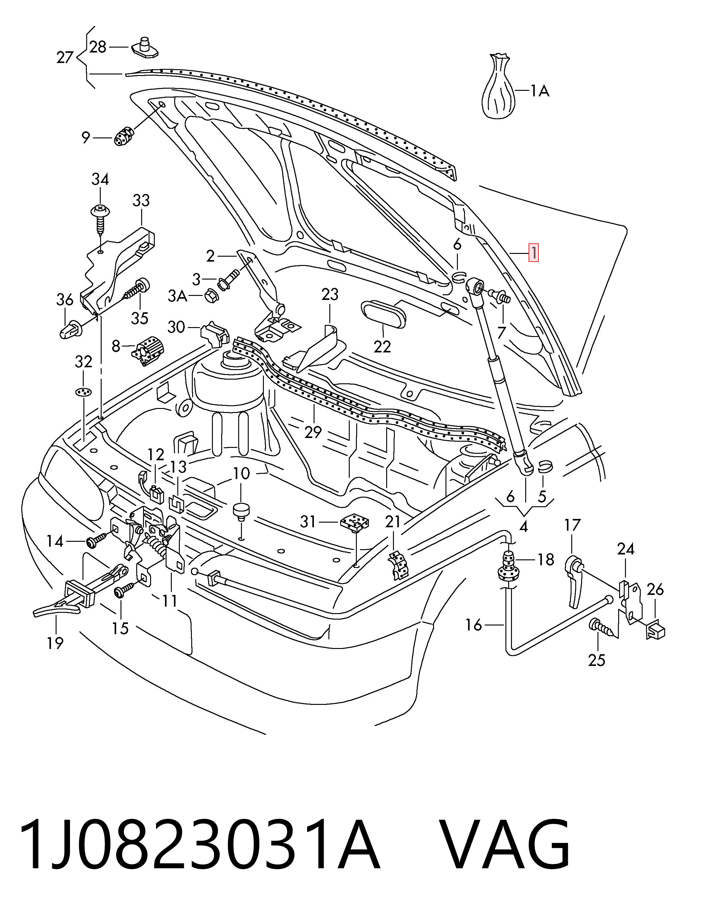 Volkswagen Golf IV ön kaput