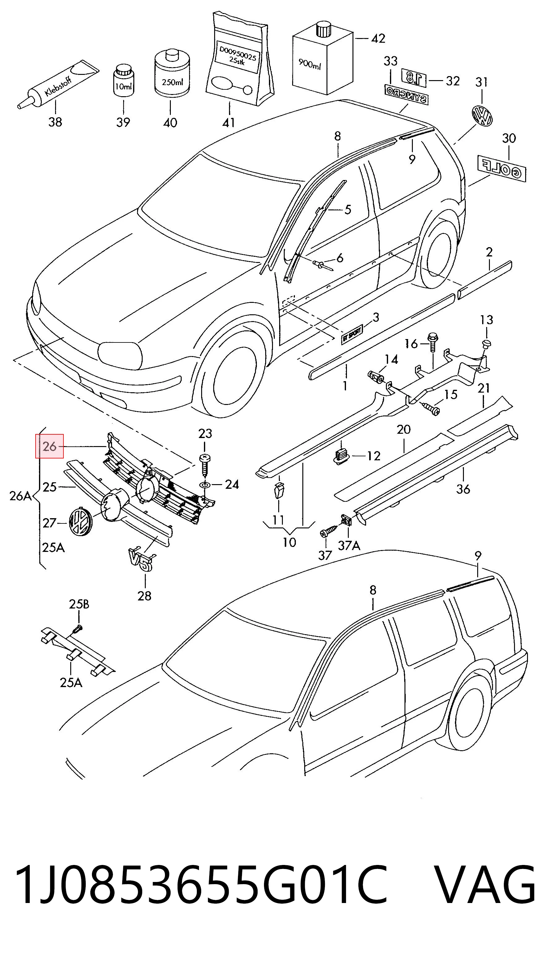 Volkswagen Golf IV Panjur sıfır