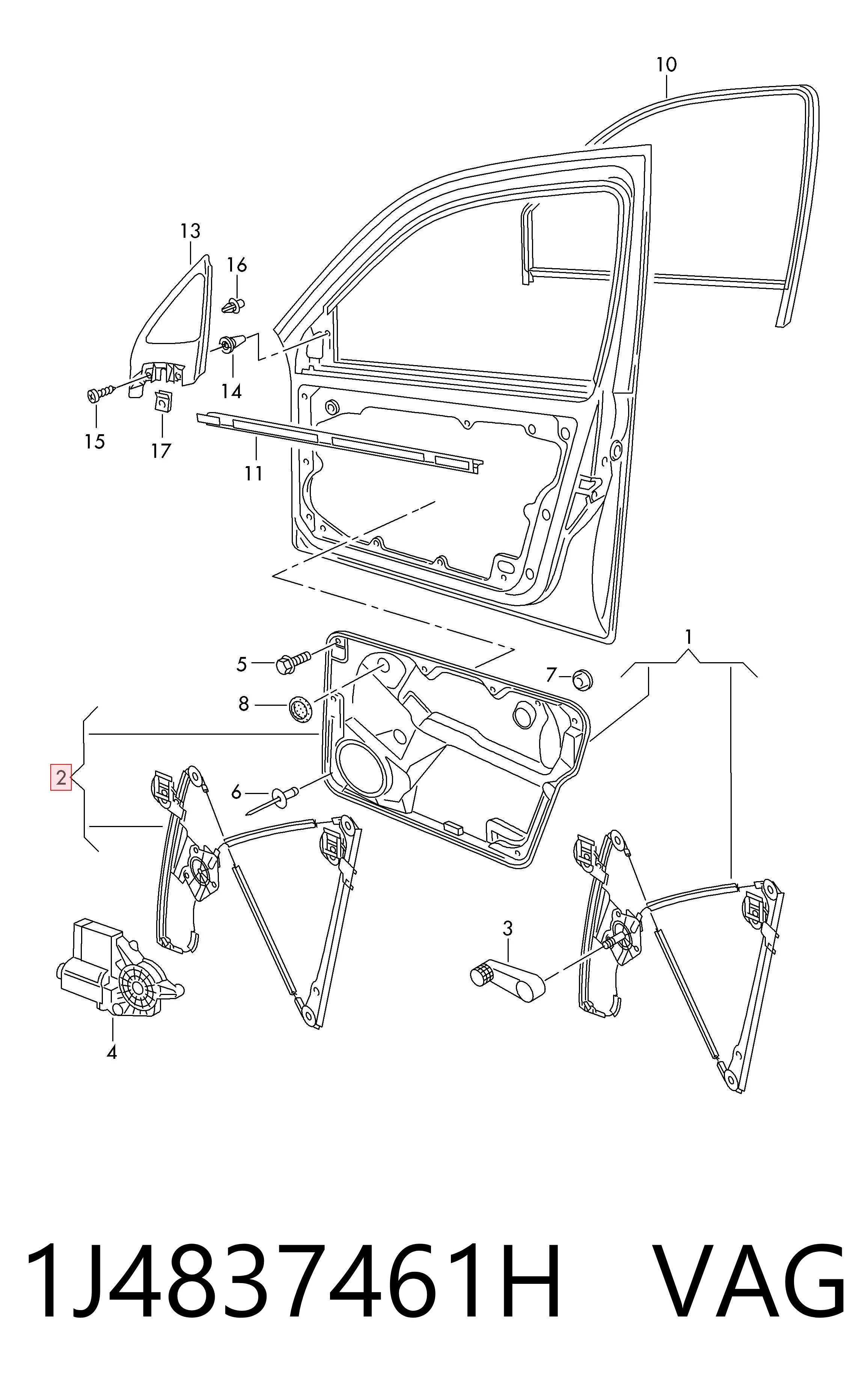 Golf IV hatchback (1J1) (1997 - 2008) Sol Ön cam krikosu
