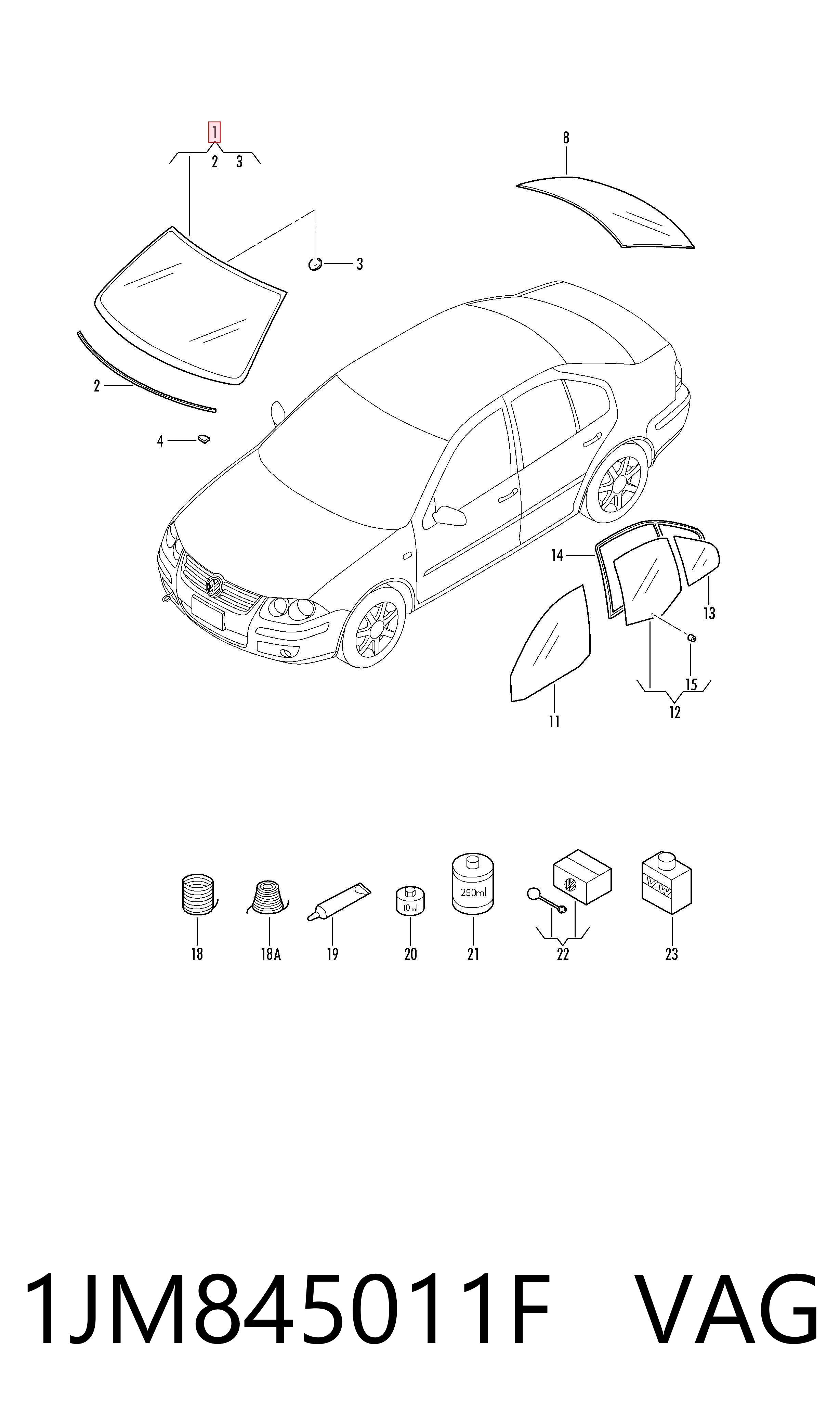 Volkswagen Bora  (1998 - 2005) Ön cam fiyatı