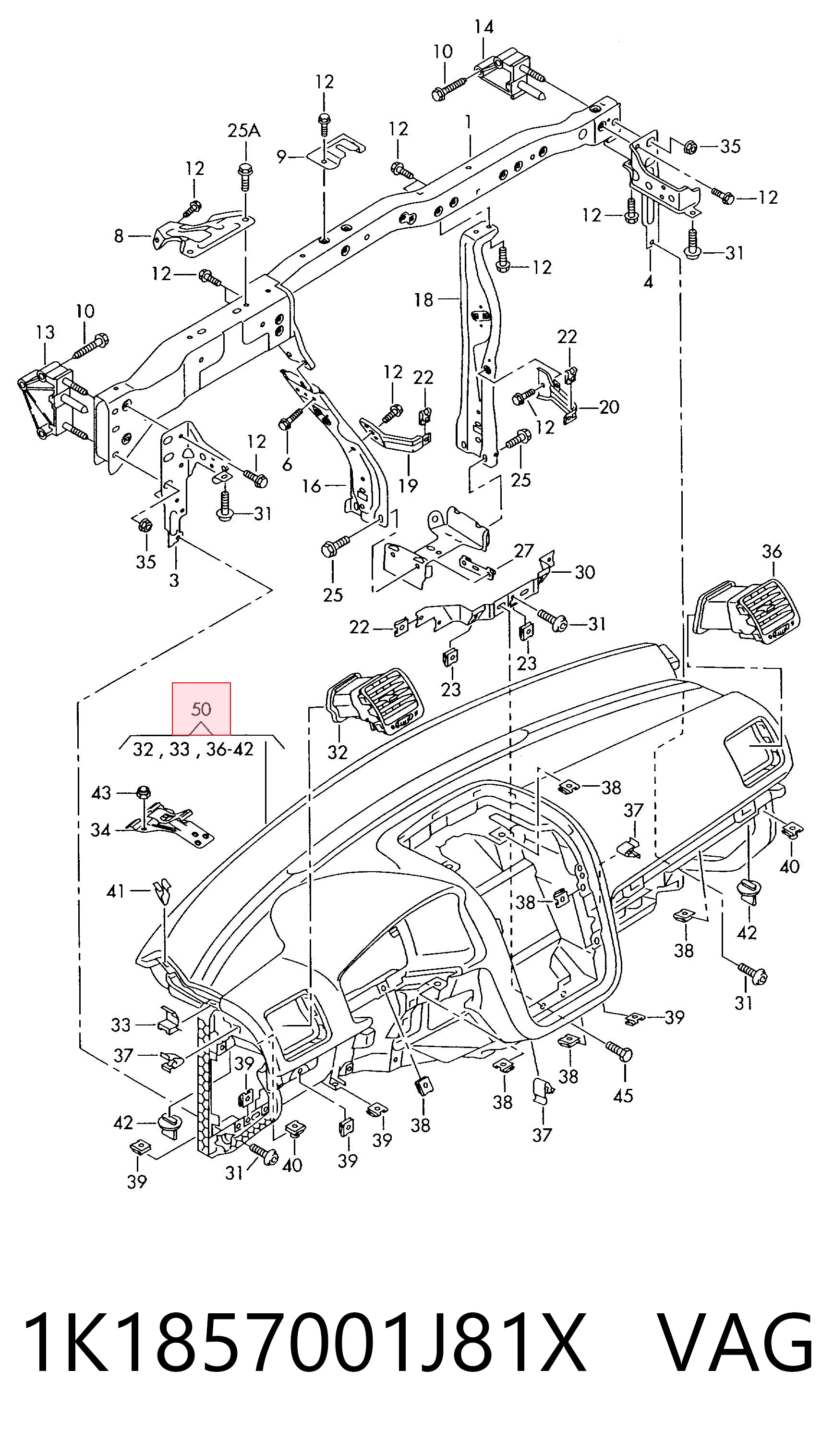 Volkswagen Golf IV Torpido orijinal