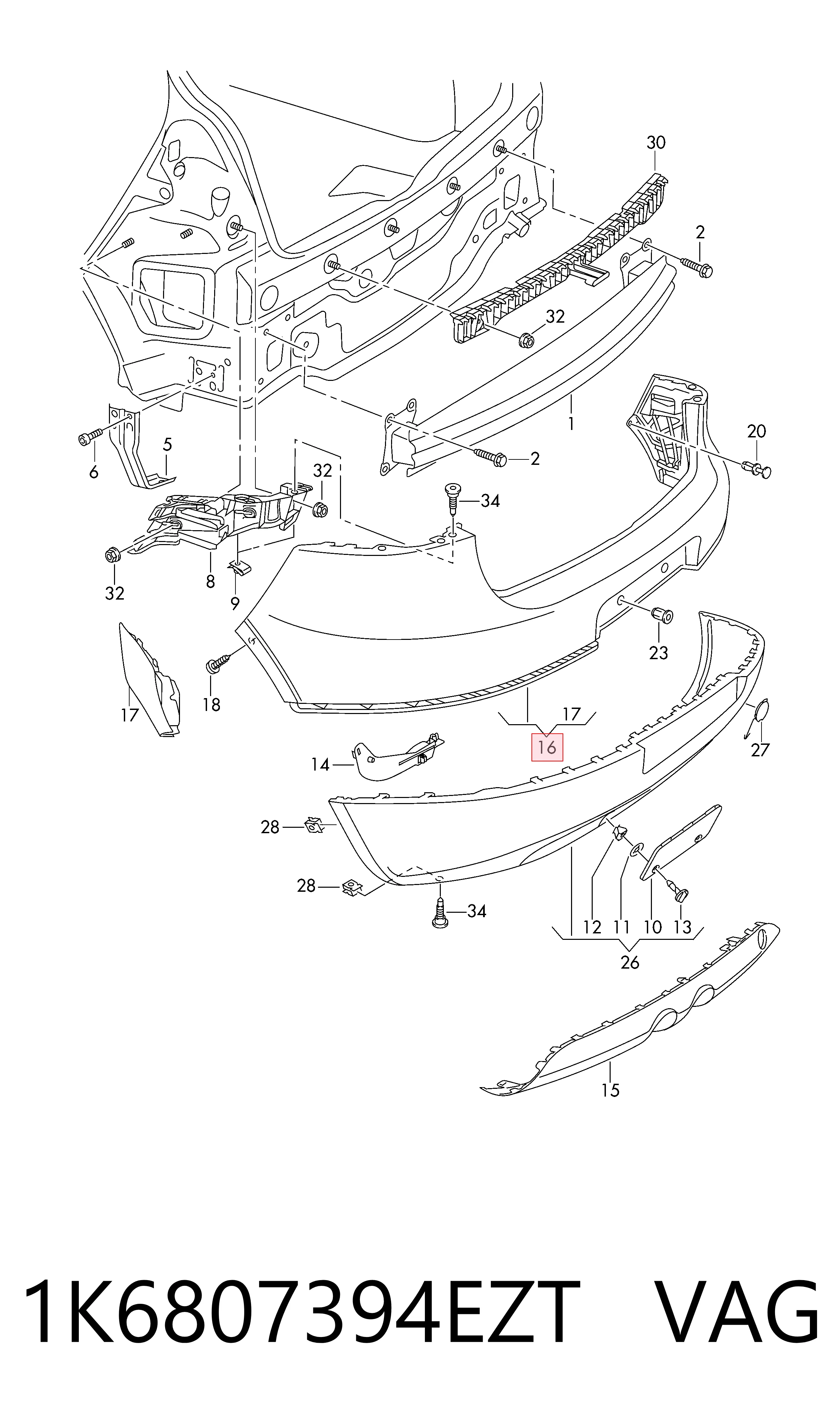 Golf IV Arka tampon