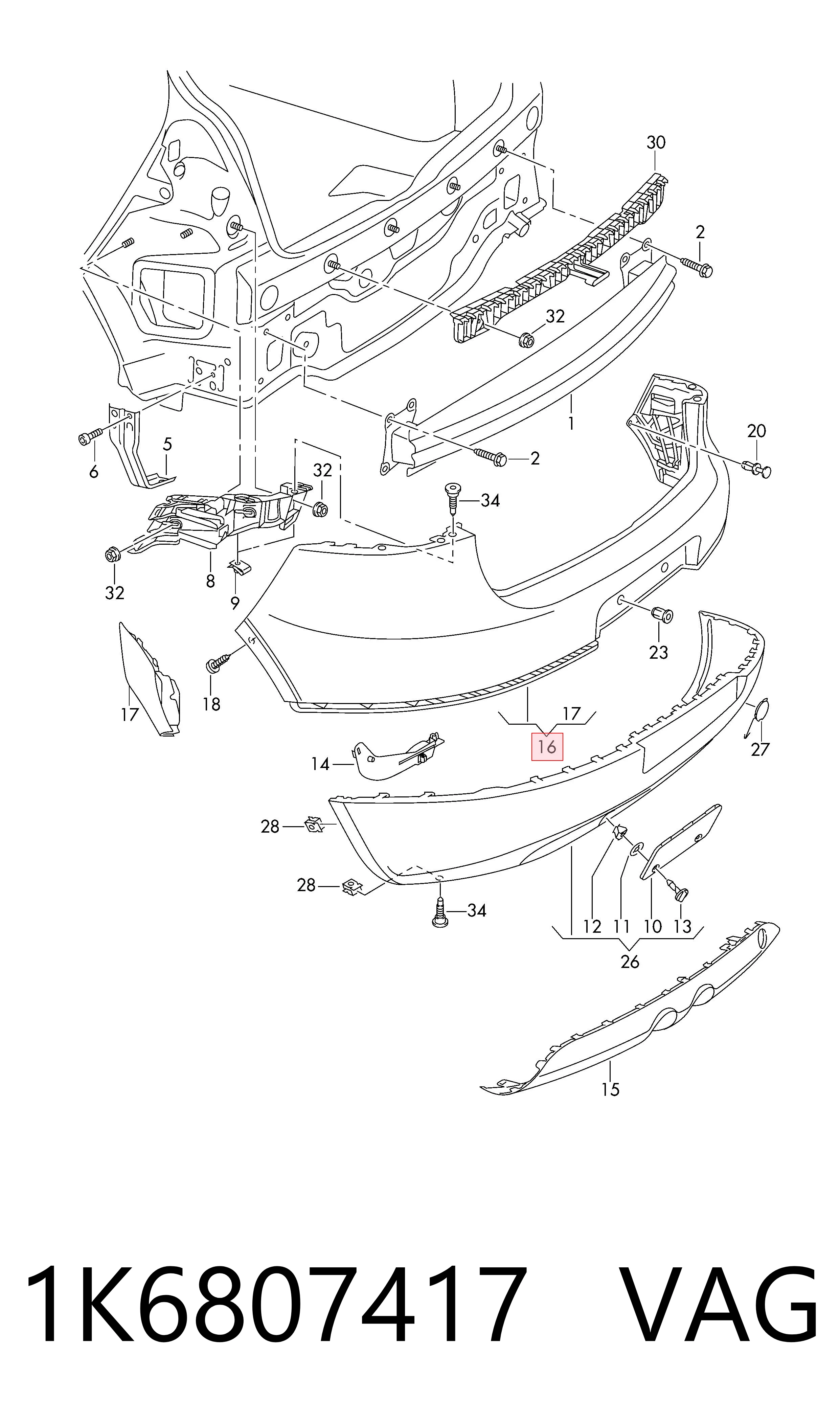 Volkswagen Golf IV Arka tampon