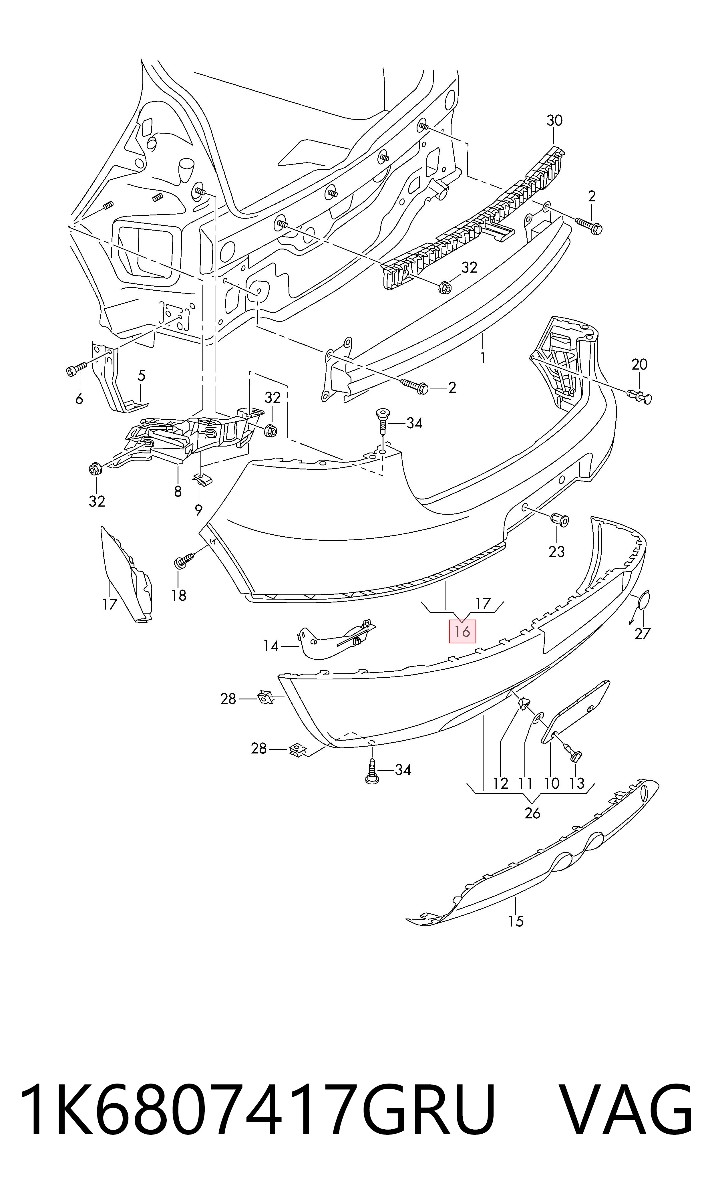 Volkswagen Golf IV (1997 - 2008) Arka tampon çıkma
