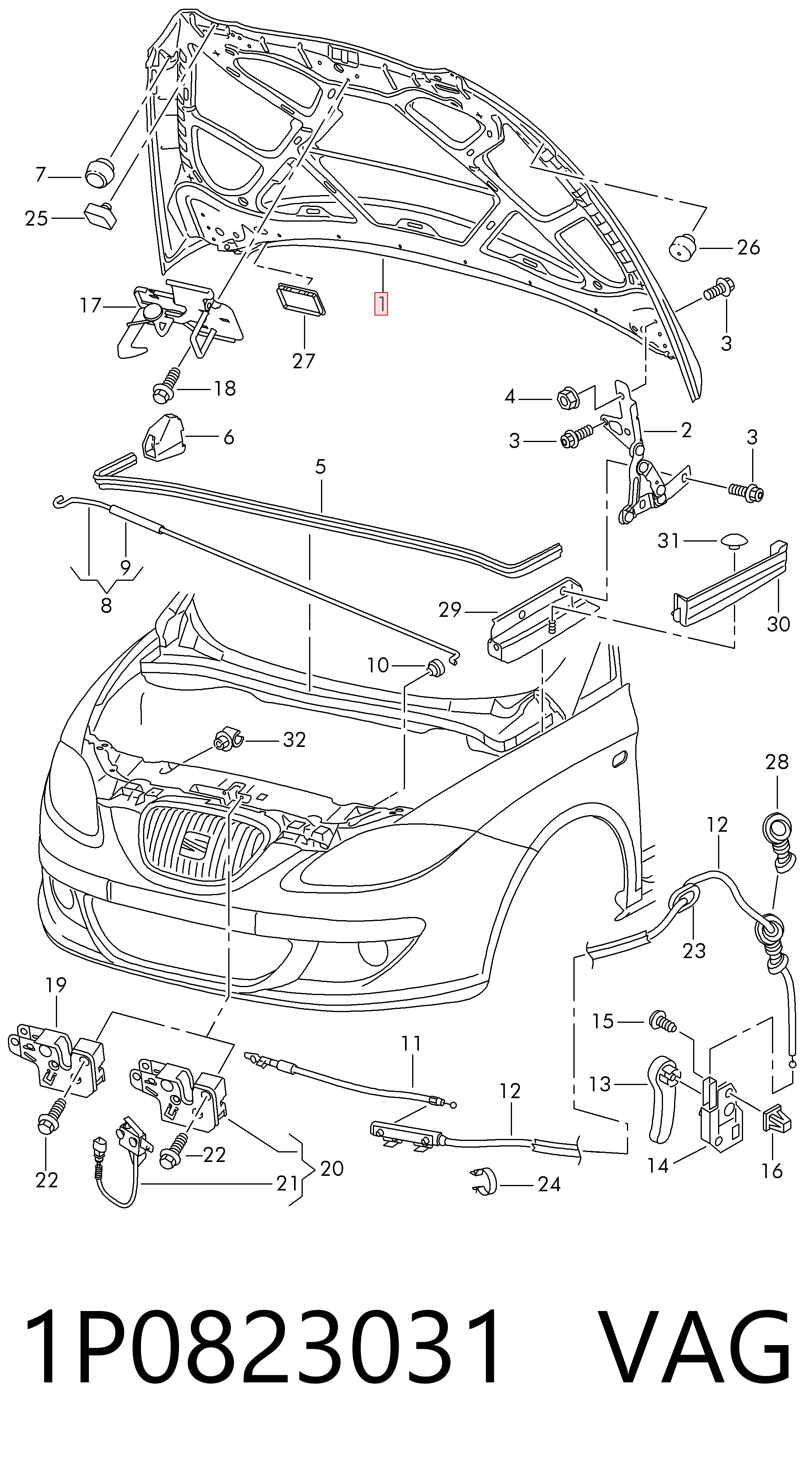 Seat Leon II Kaput orijinal