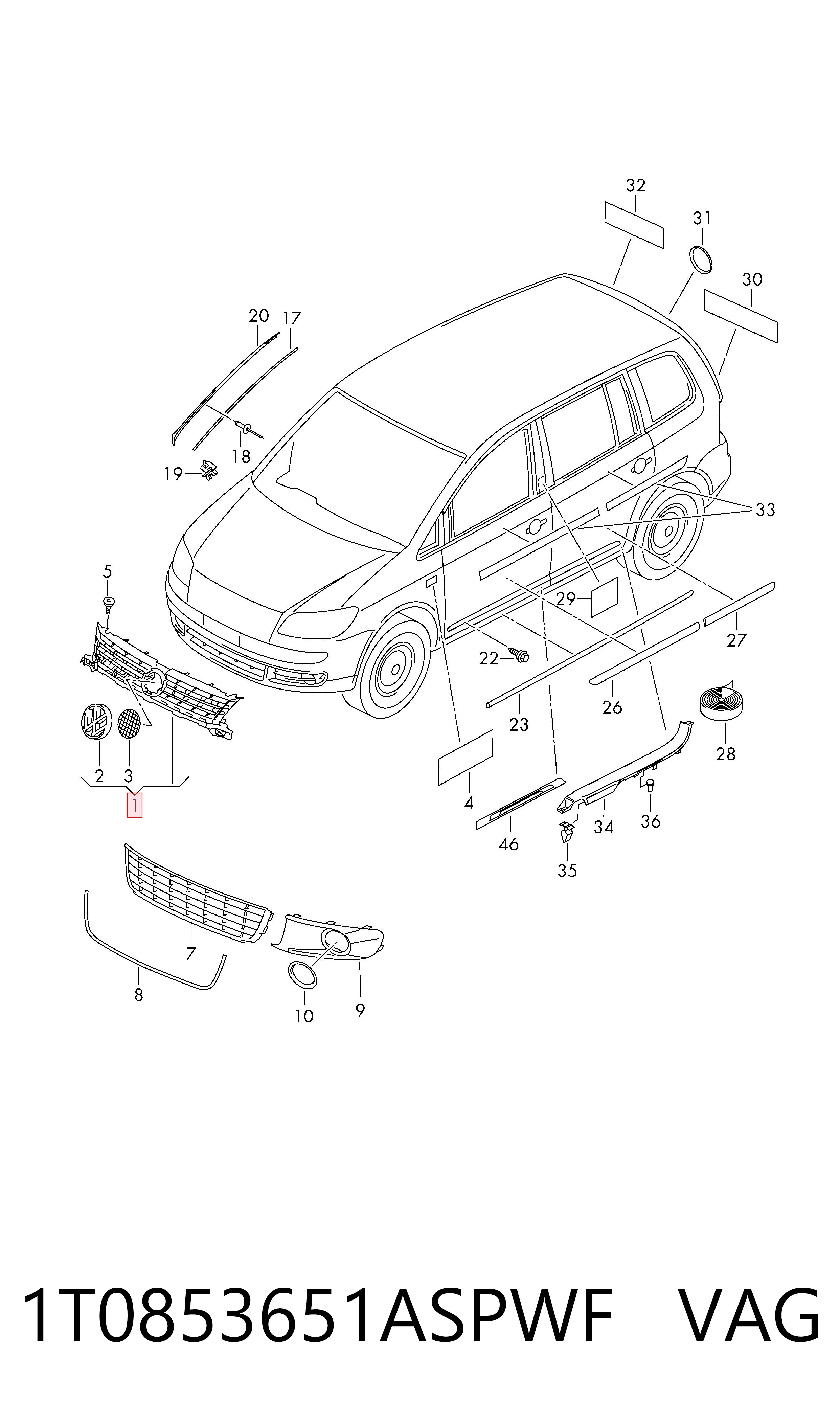 Caddy III Radyatör ızgarası