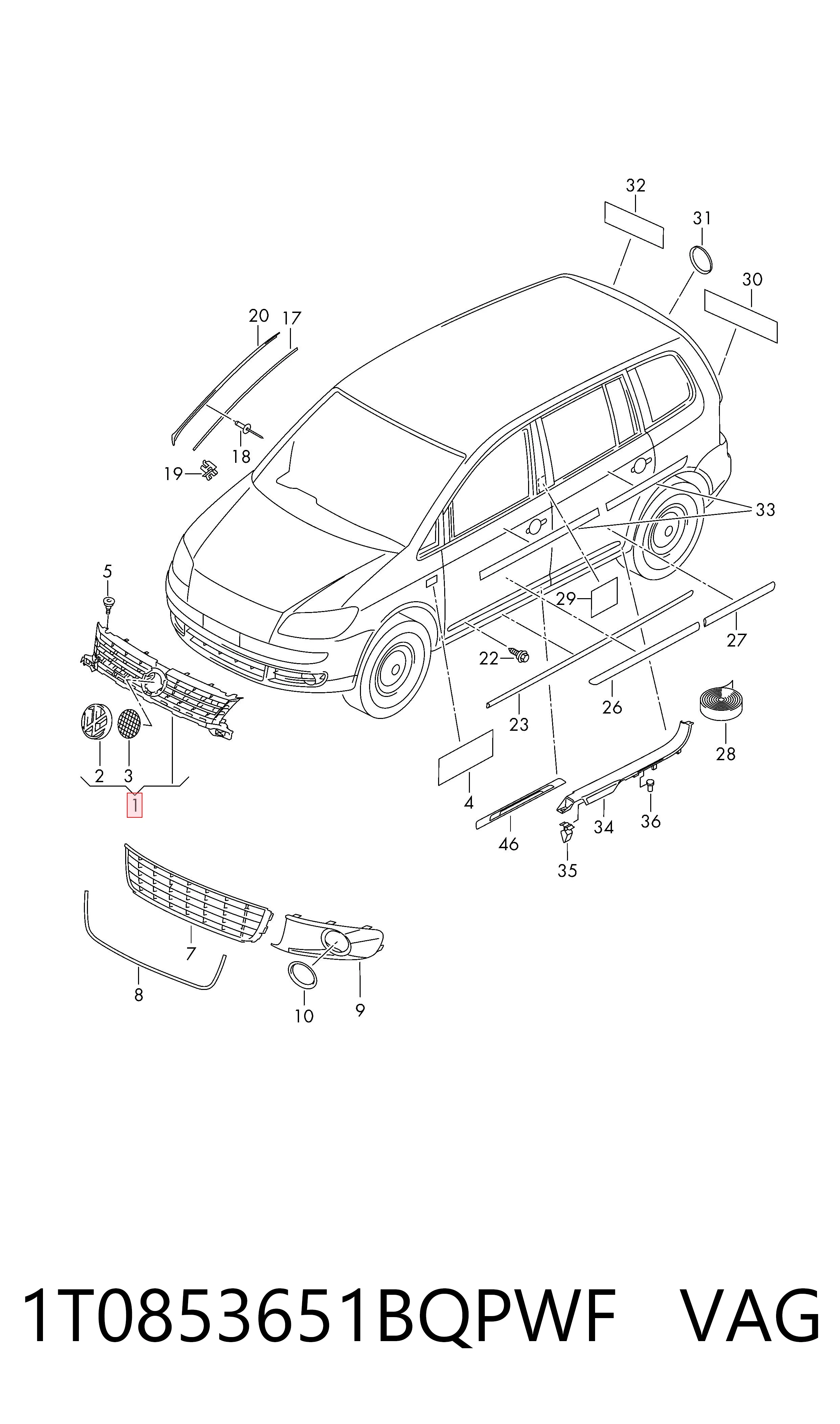 Caddy III Radyatör ızgarası