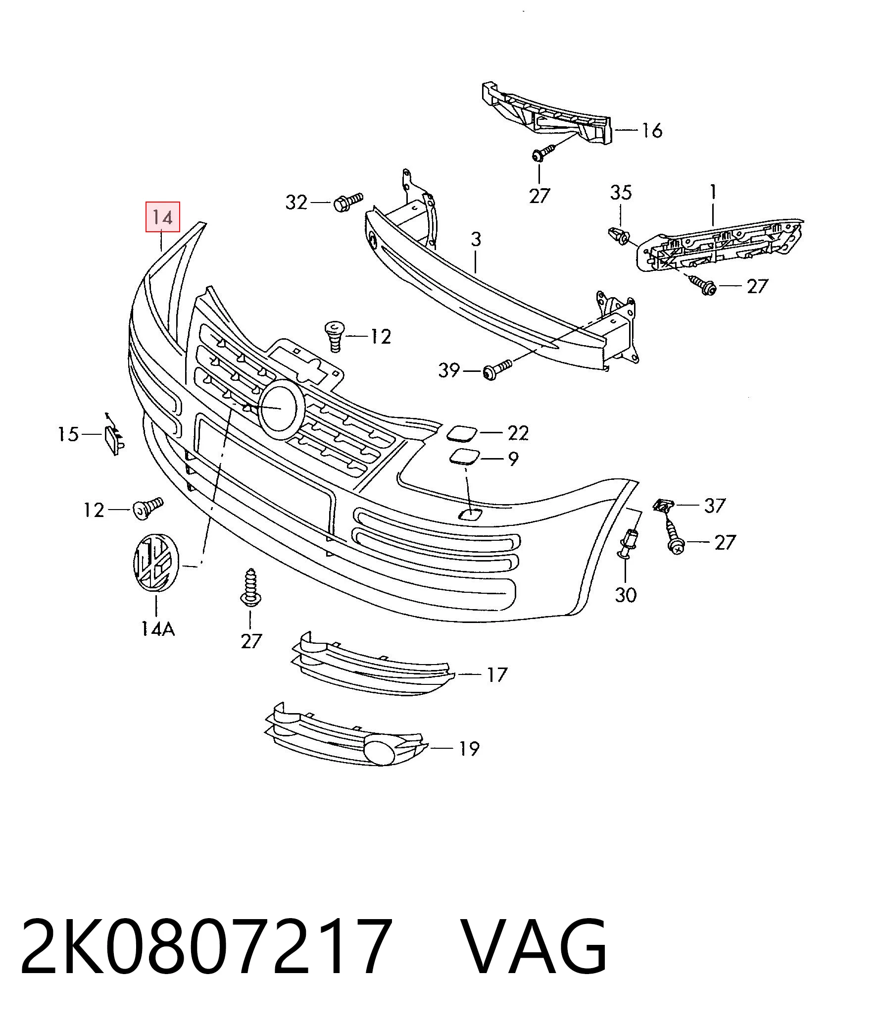 Volkswagen Caddy III (2004 - 2015) Ön tampon fiyatları