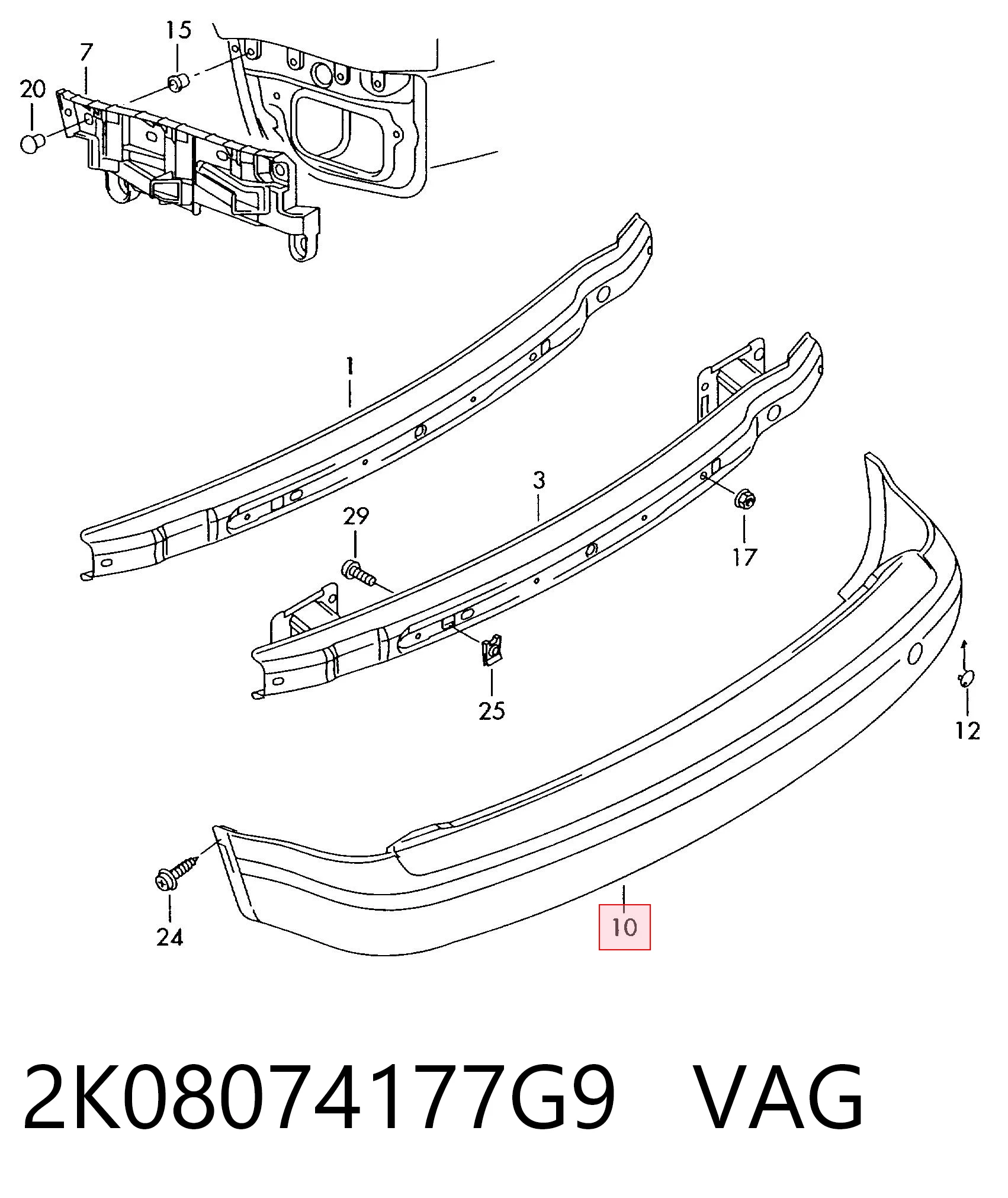 Volkswagen Caddy III Arka tampon sıfır