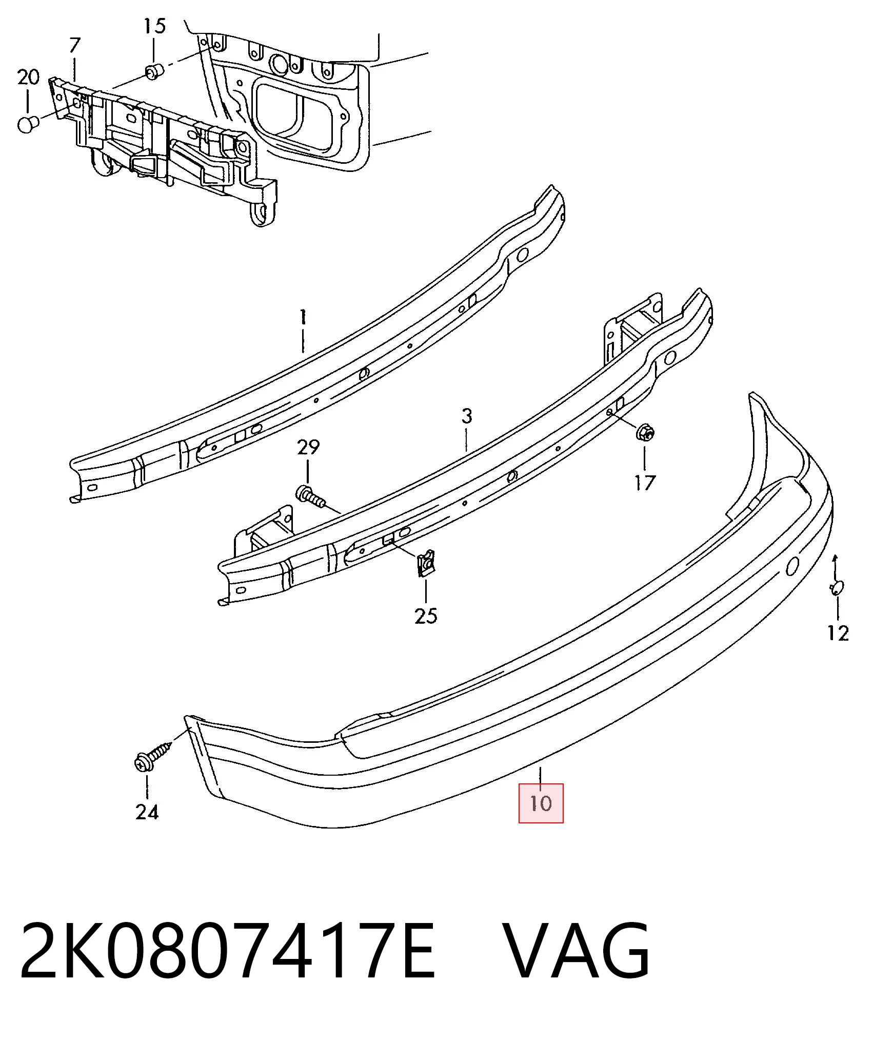 Volkswagen Caddy III (2004 - 2015) Arka tampon fiyatları