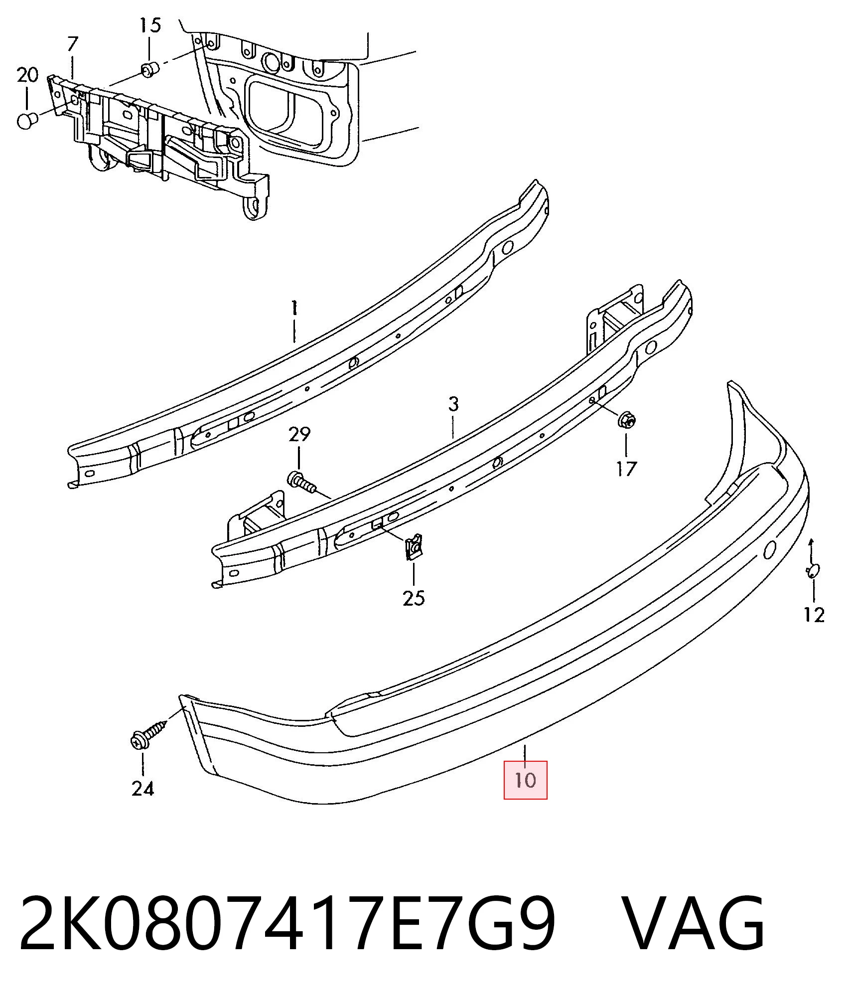 Volkswagen Caddy III Arka tampon fiyatı