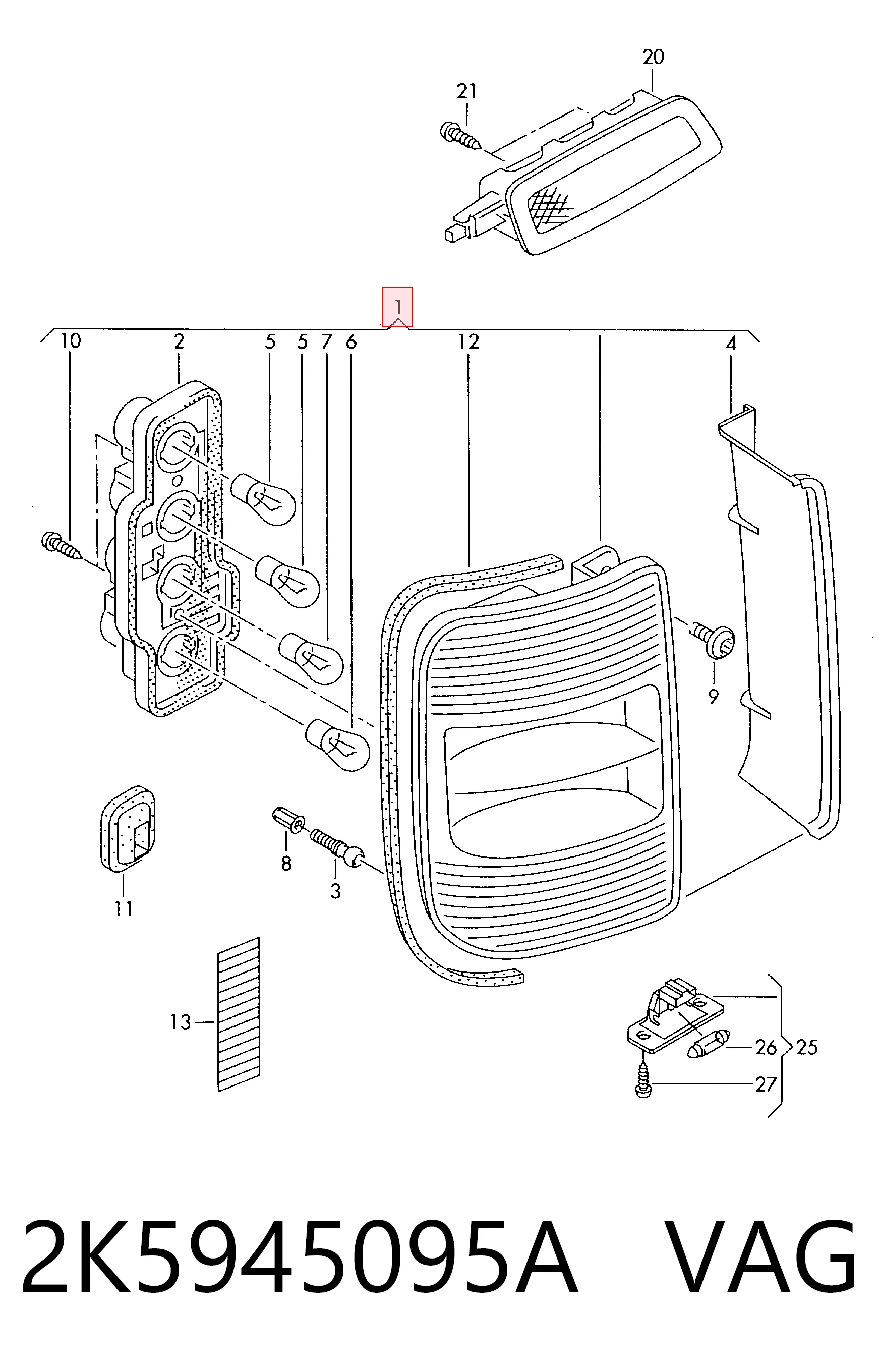 Volkswagen Caddy III Sol stop lambası