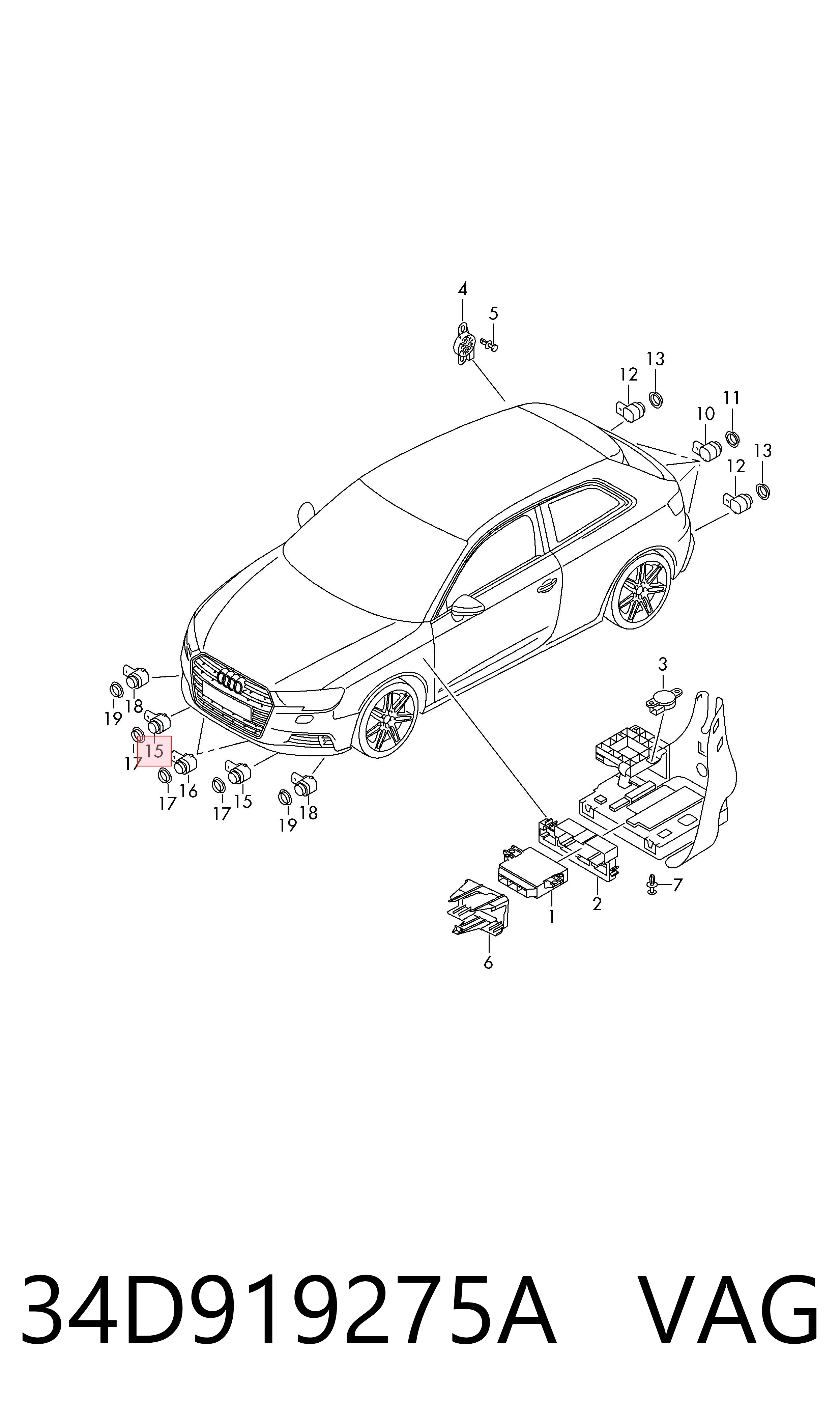 Jetta VI Arka park sensörü