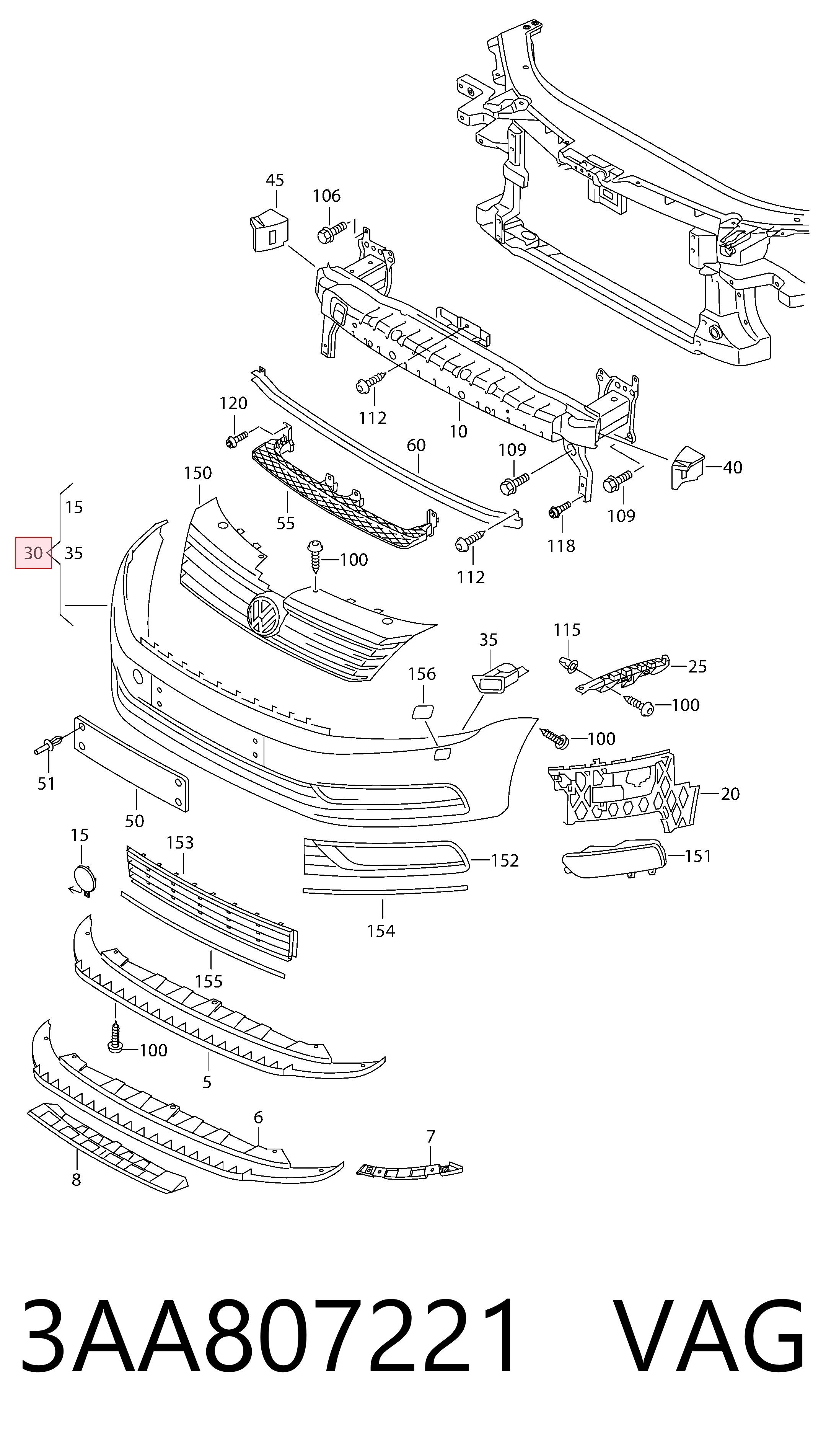 Volkswagen Passat  (2010 - 2016) Ön tampon fiyatı