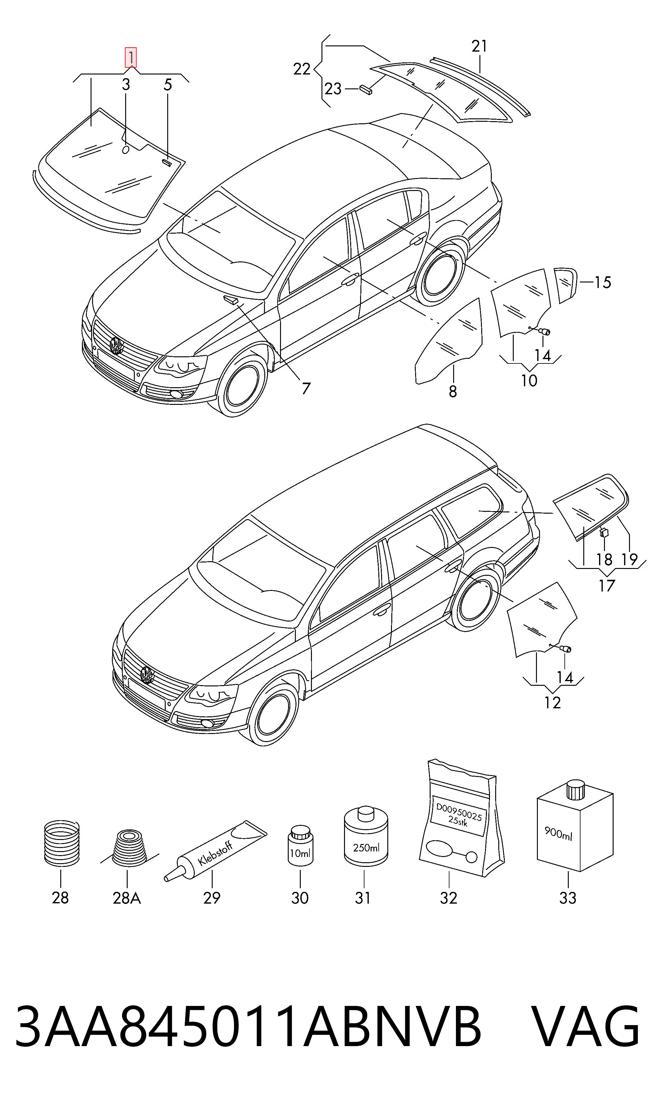 Volkswagen Passat B7 Ön cam fiyatları