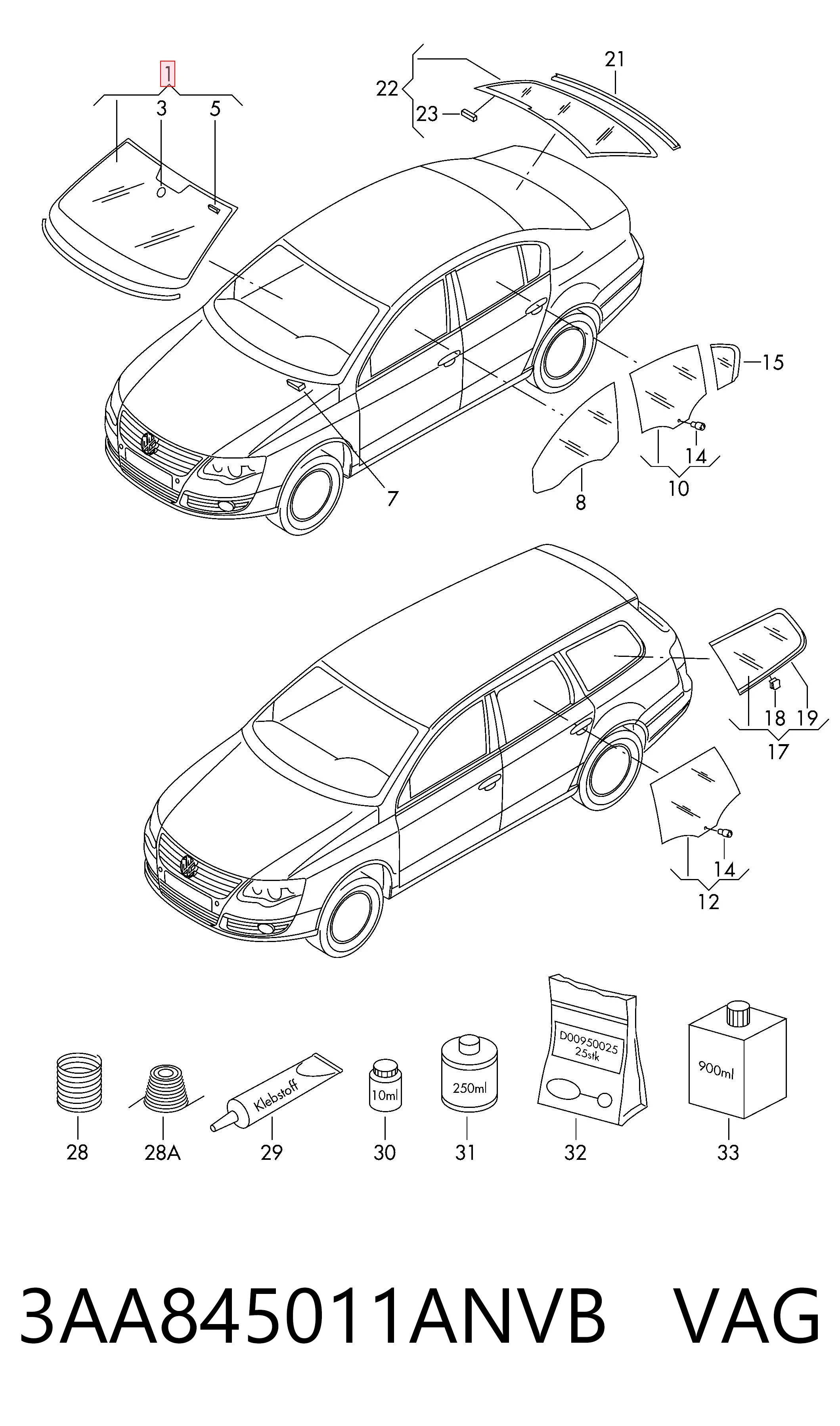 Volkswagen Passat  (2010 - 2016) Ön cam satın al