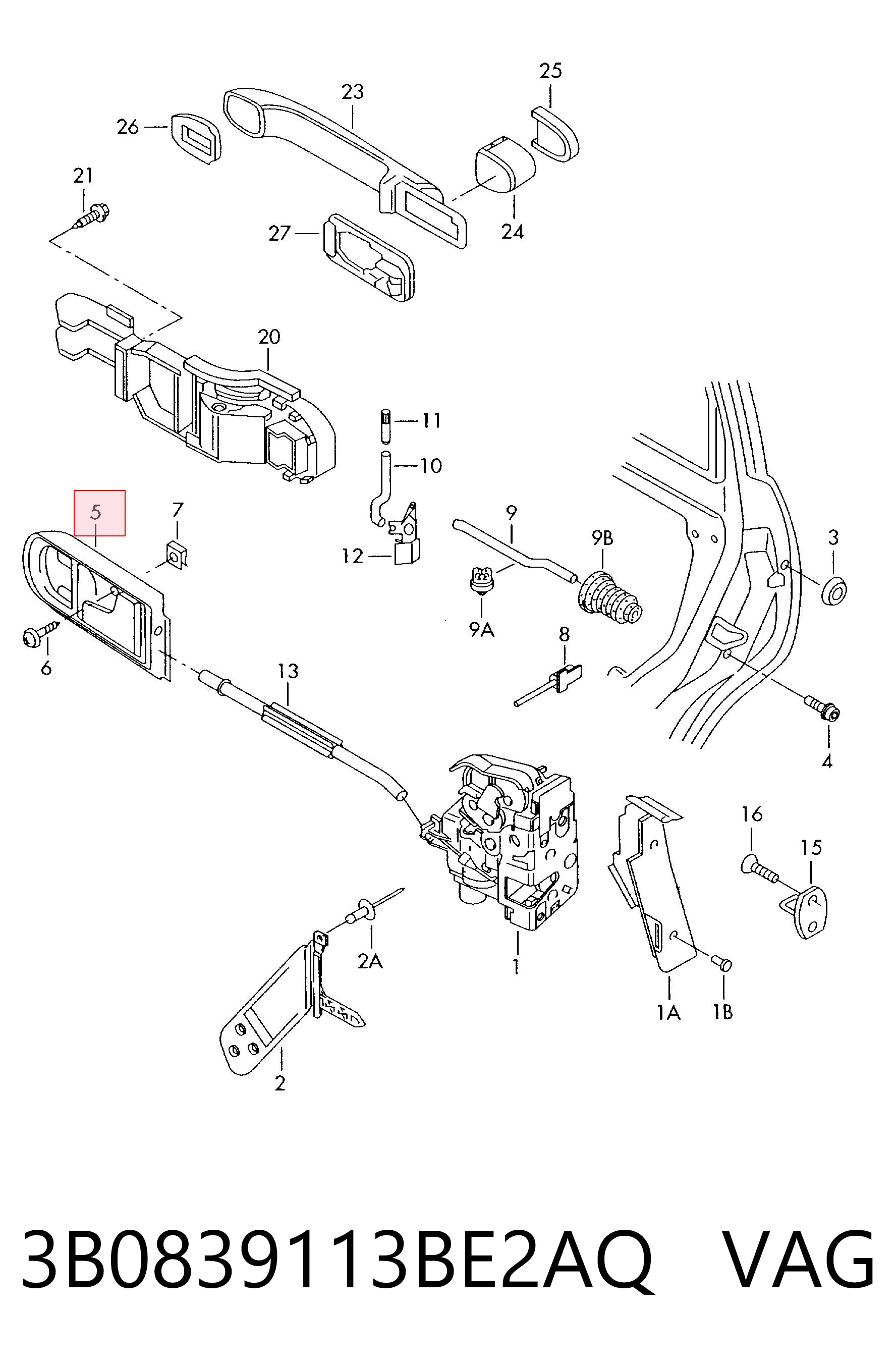 Volkswagen Golf IV (1997 - 2008) Arka sol iç kapı kolu fiyatı