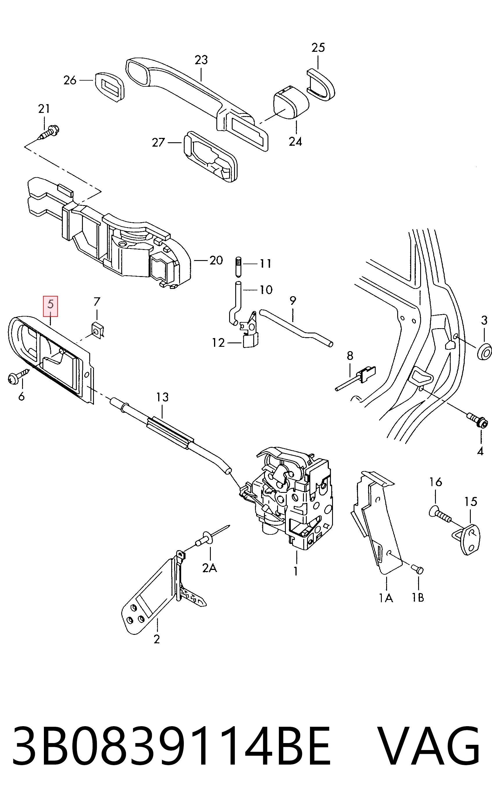 Volkswagen Golf IV (1997 - 2008) Arka sağ iç kapı kolu fiyatı