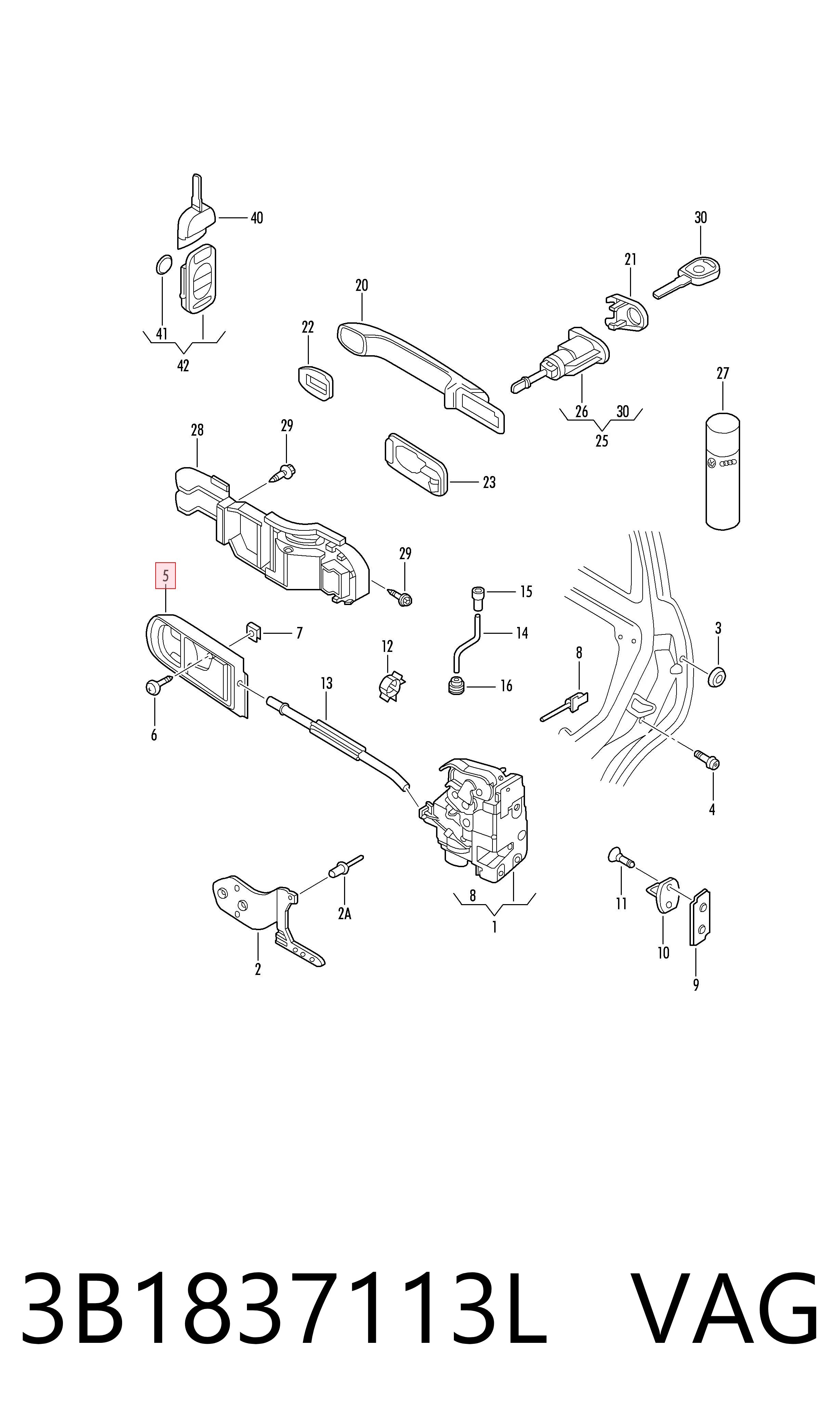 Volkswagen Golf IV Ön sol iç kapı kolu sıfır
