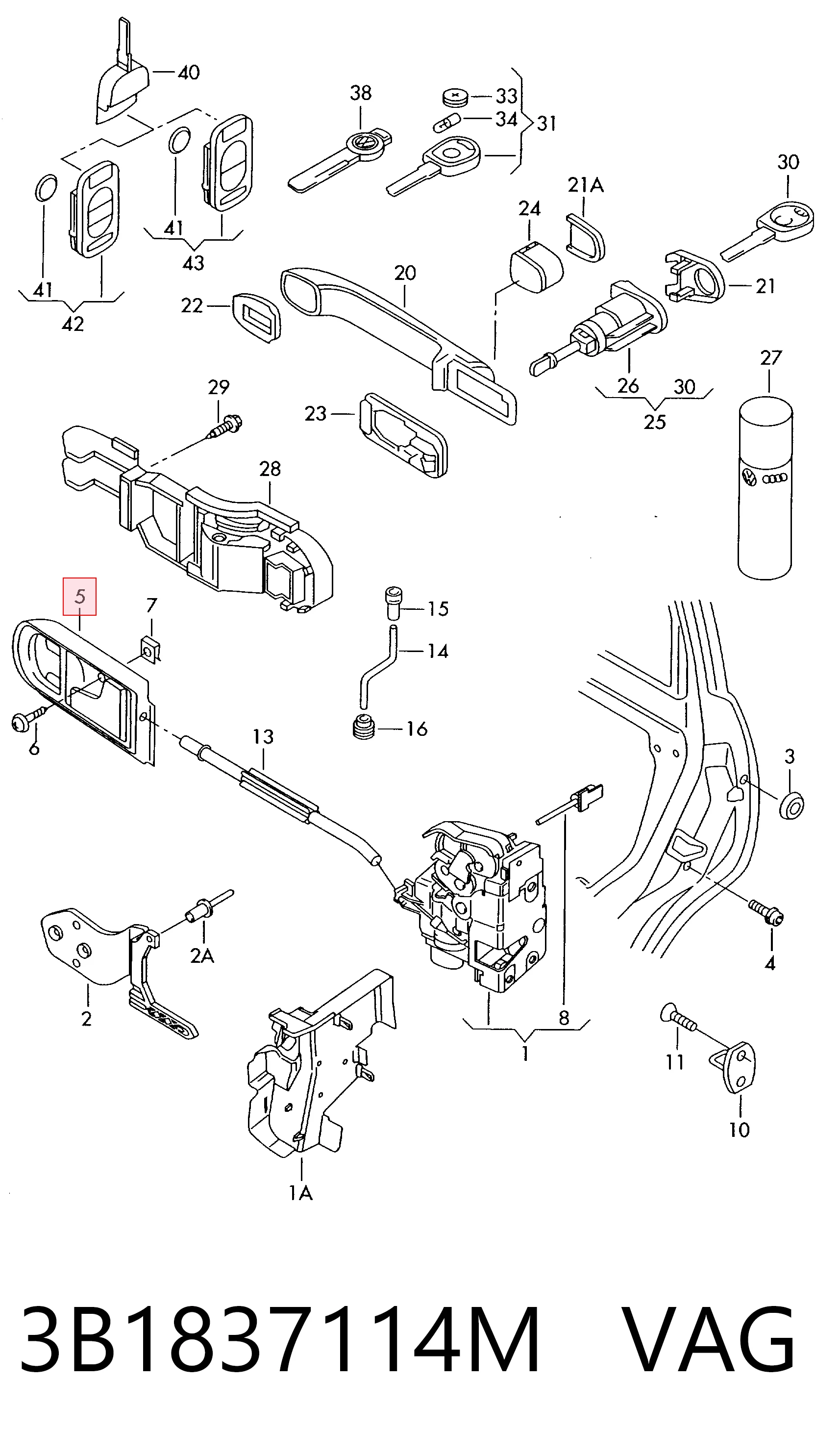 Volkswagen Bora  (1998 - 2005) Ön sağ iç kapı kolu satın al