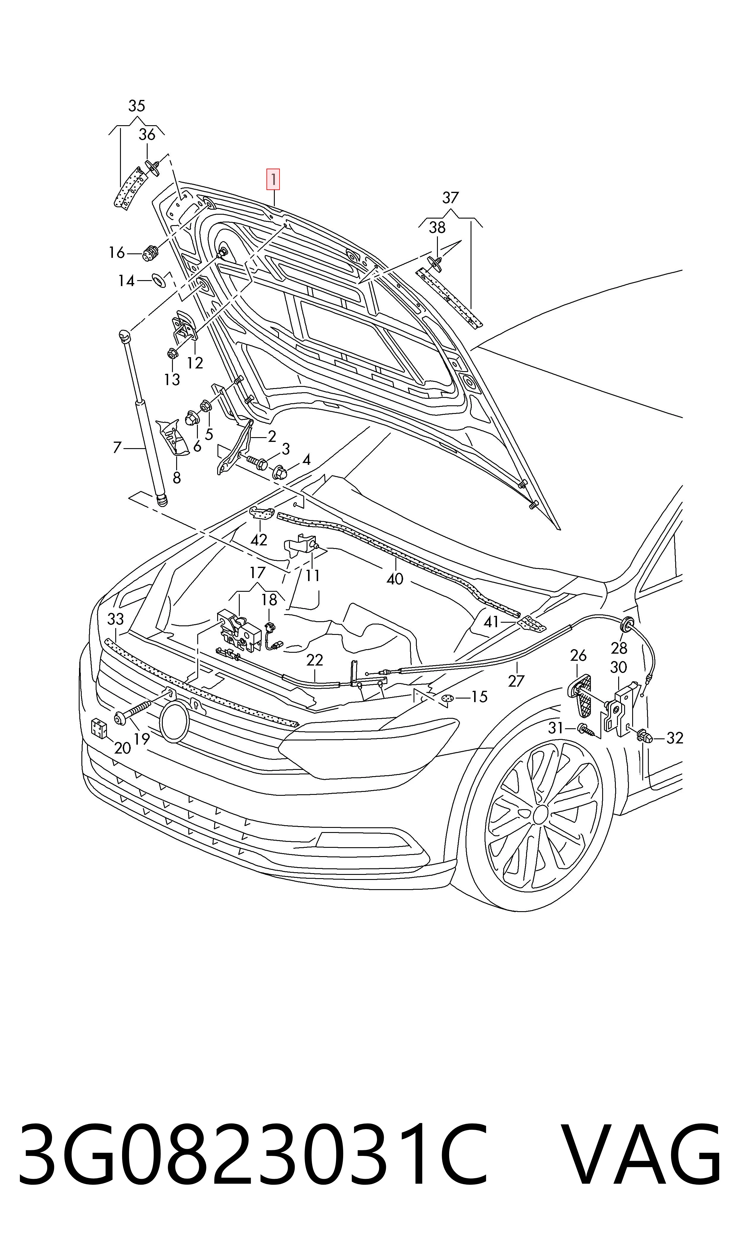 Volkswagen Passat B8 Kaput orijinal