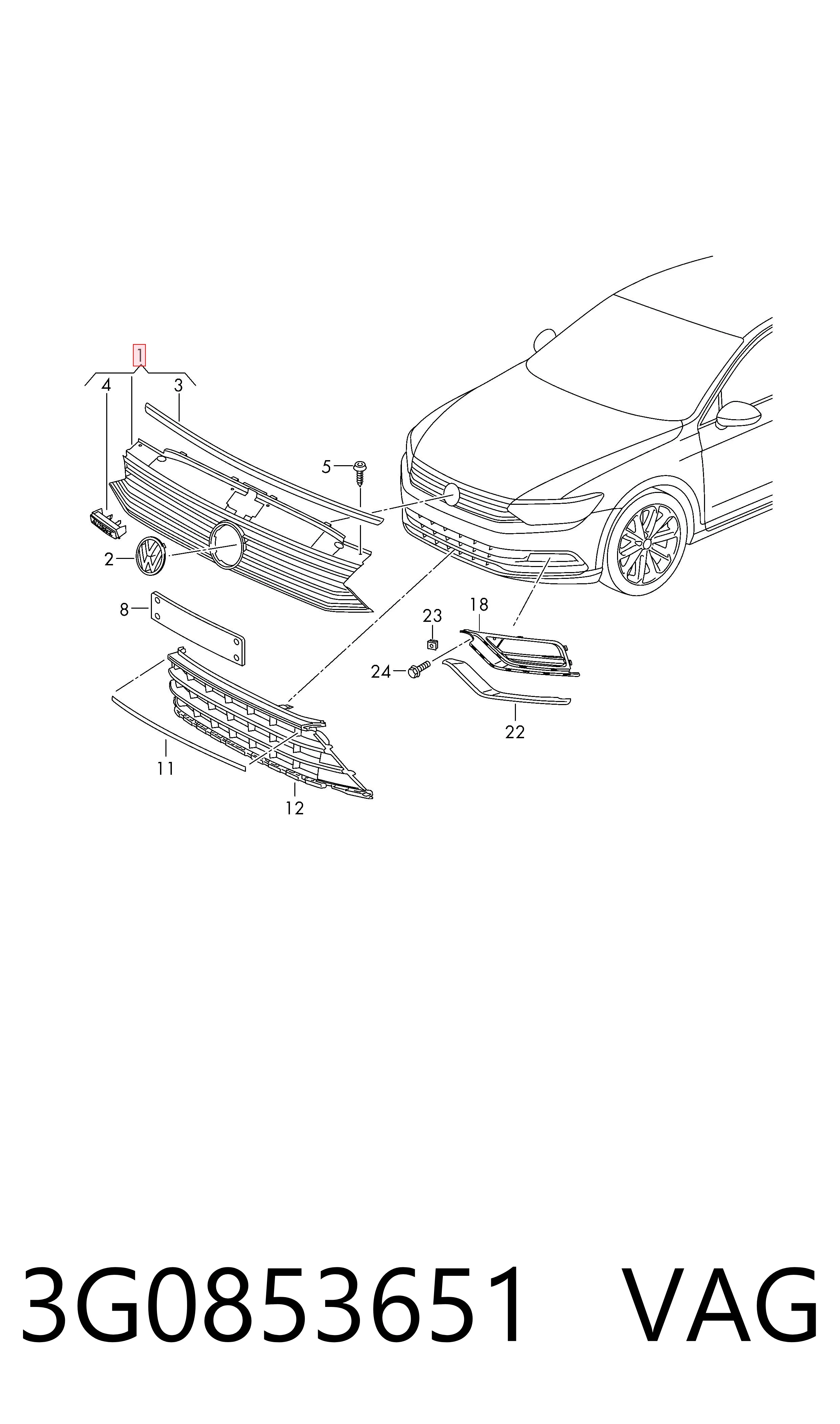 Volkswagen Passat B8 ön tampon ızgarası Türkiye fiyatı
