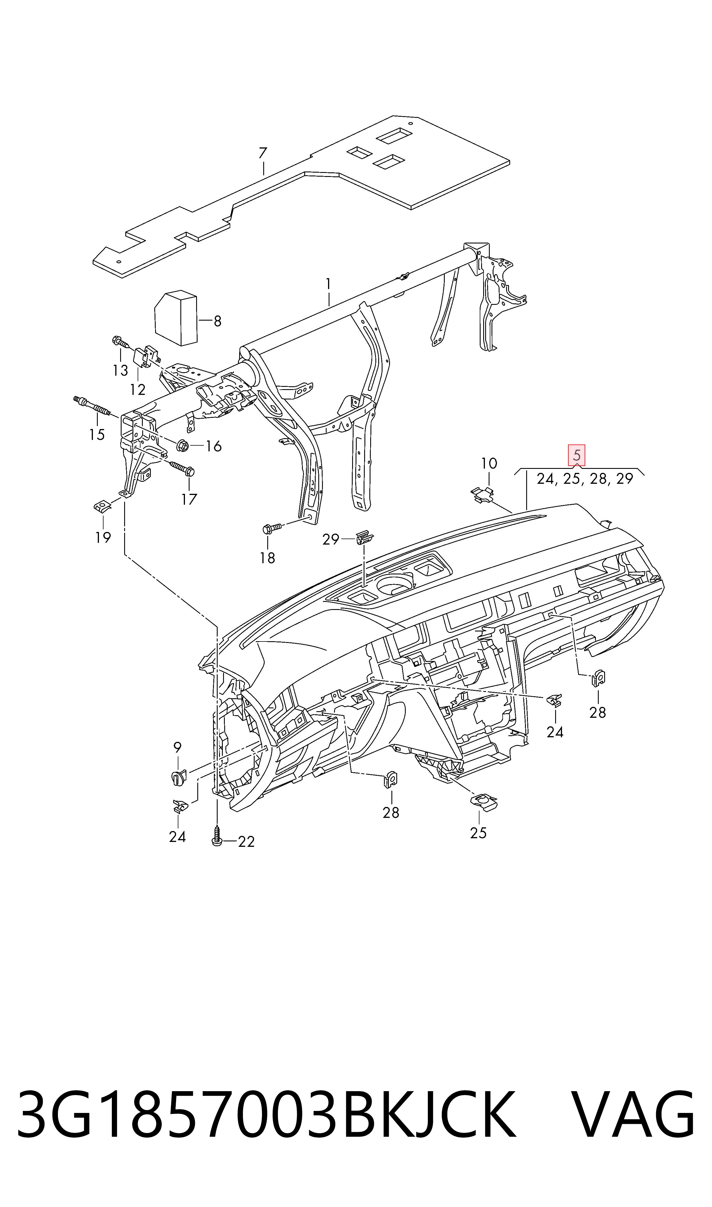 Volkswagen Passat  (2014 - 2026) Ön iç panel (torpido) fiyatı