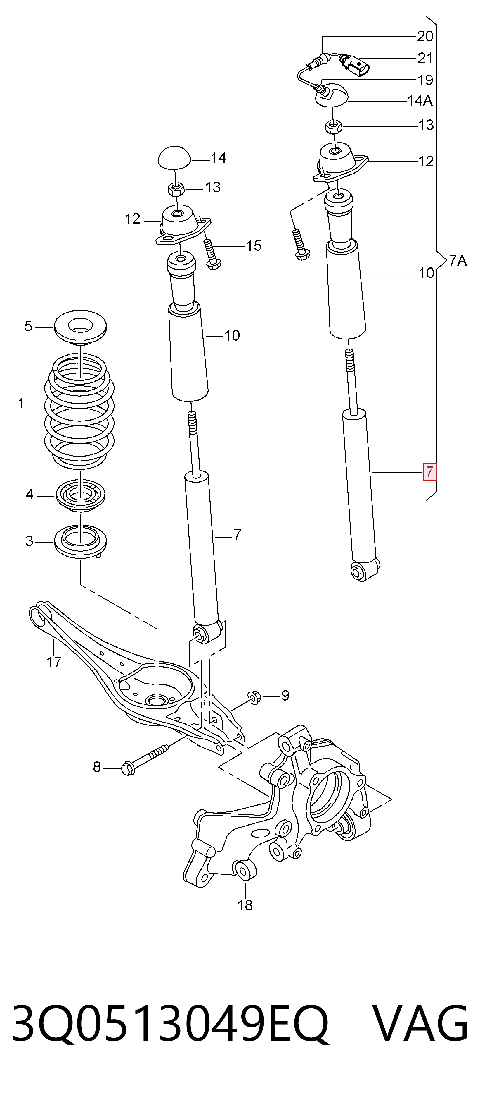 Audi A3  Arka amortisör