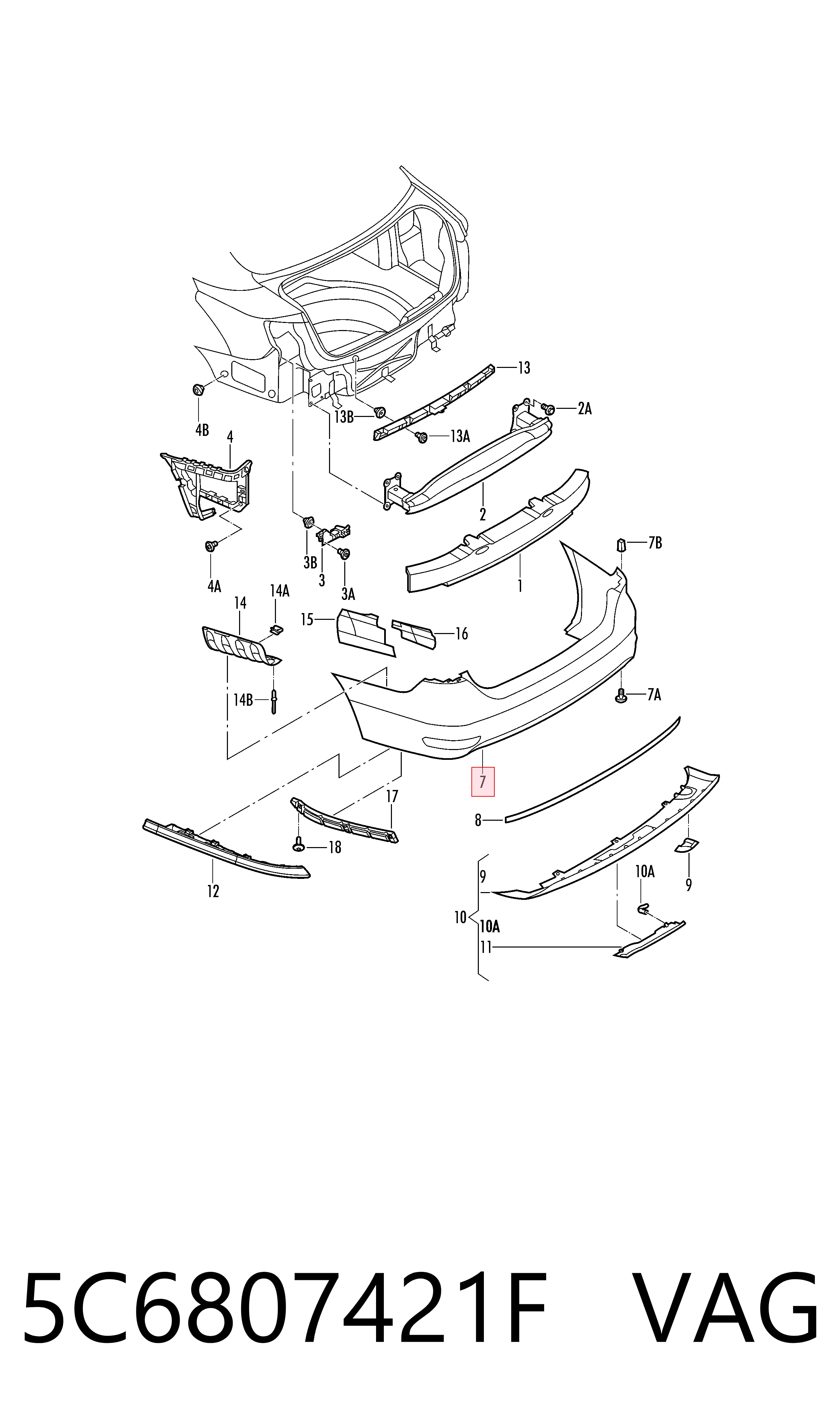 Volkswagen Jetta VI Arka tampon