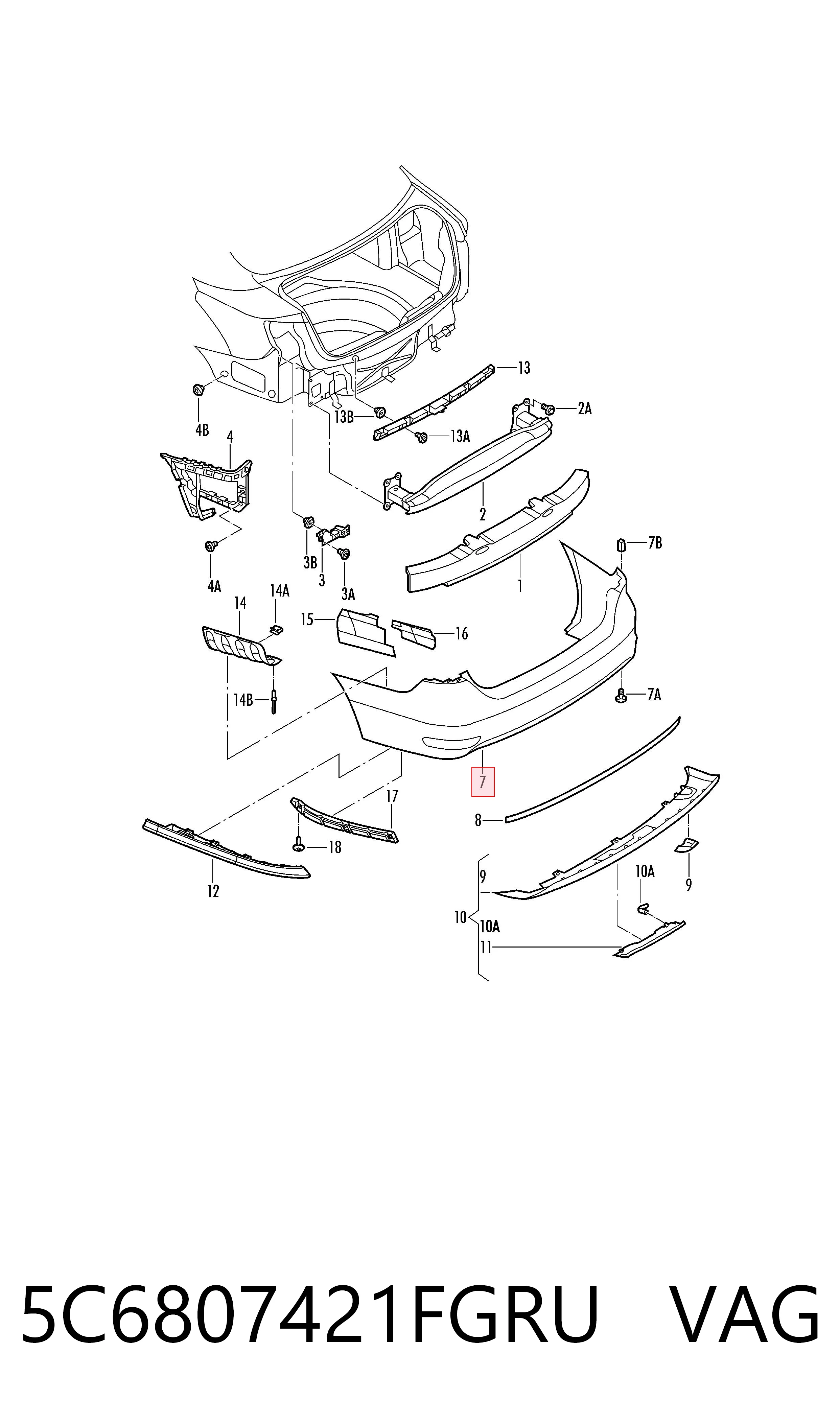 Volkswagen Jetta IV (2011 - 2019) Arka tampon satın al