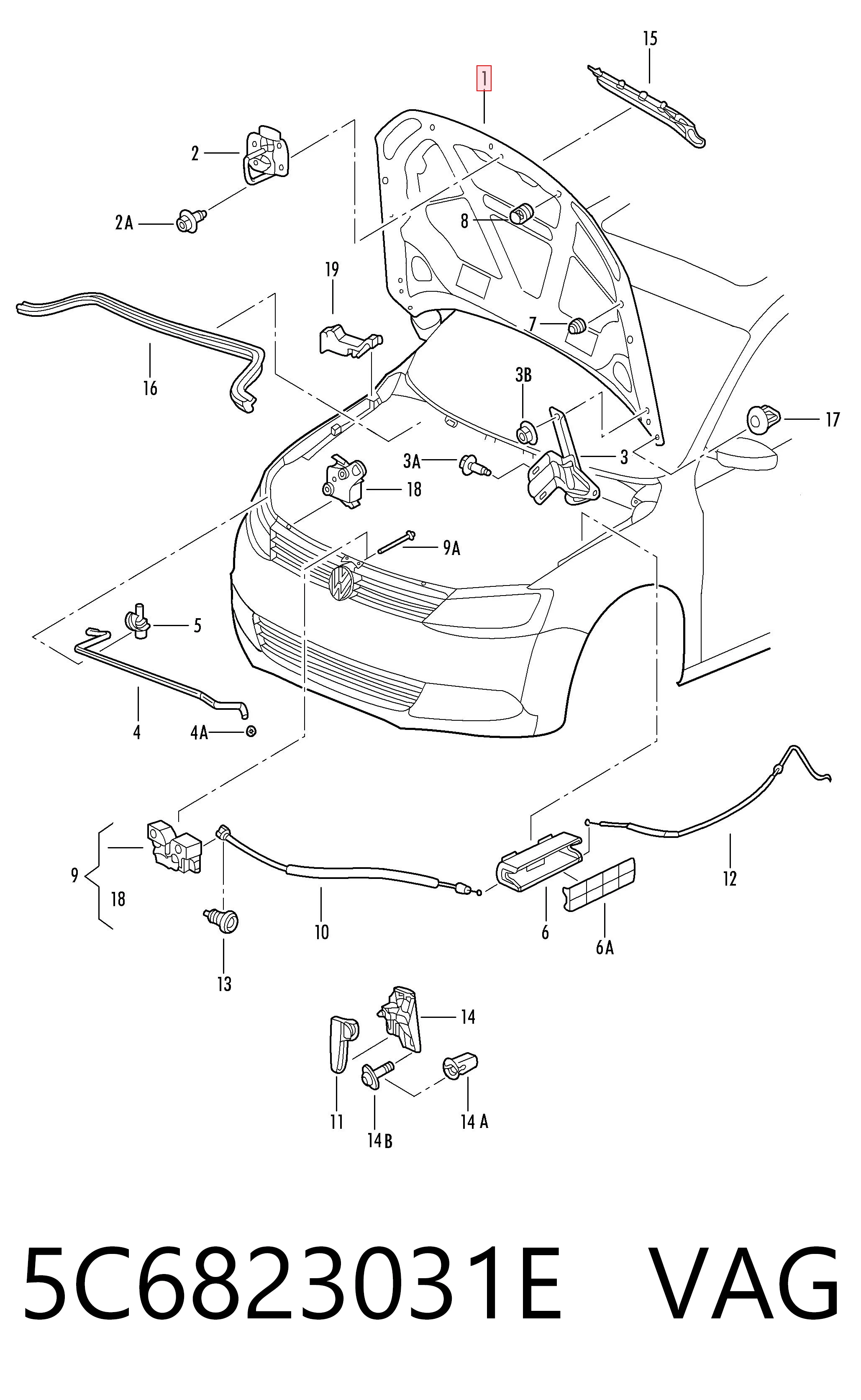 Volkswagen Jetta IV (2011 - 2019) Kaput 