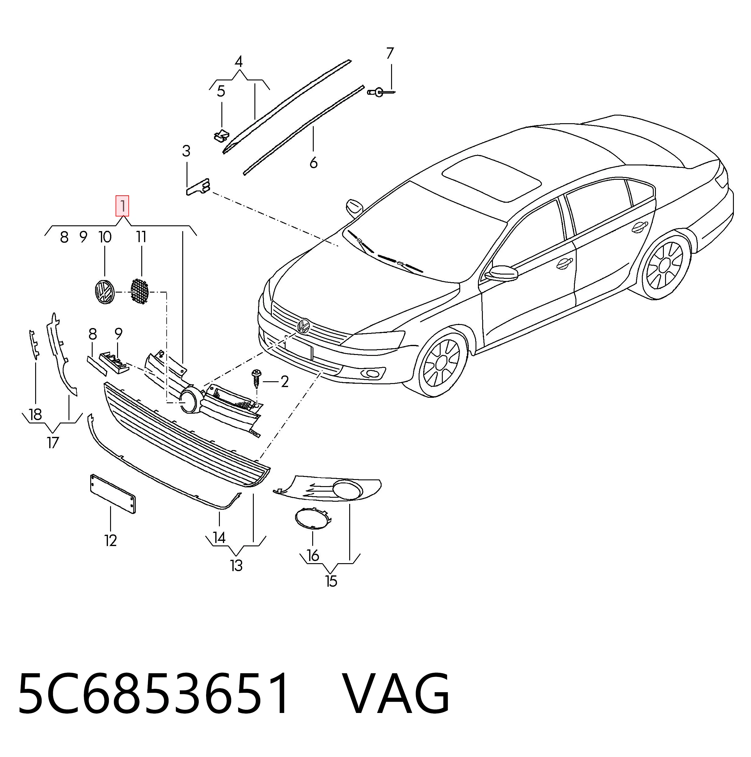 Volkswagen Jetta IV ön panjur