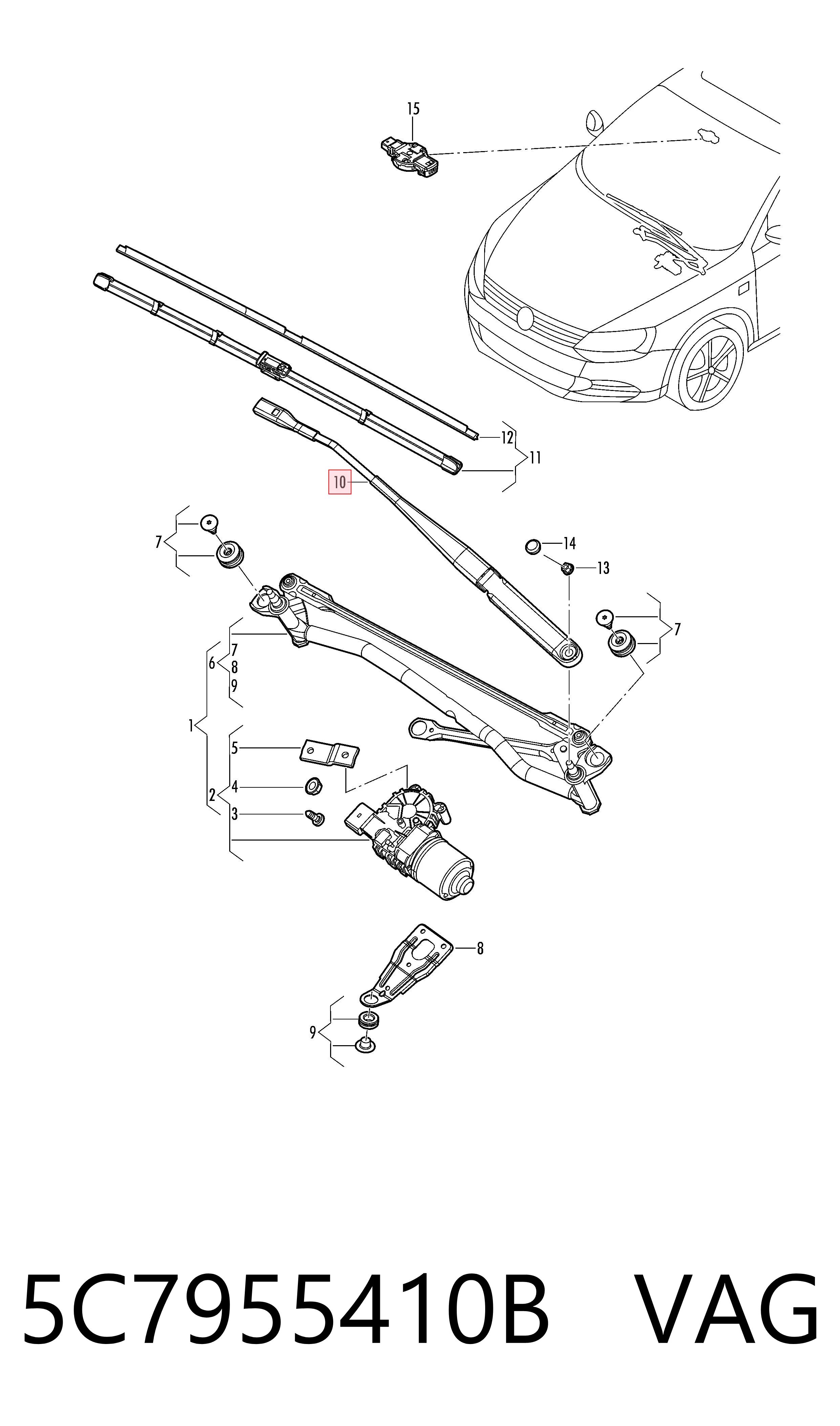 Volkswagen Jetta IV (2011 - 2019) Ön cam silecek kolu fiyatı