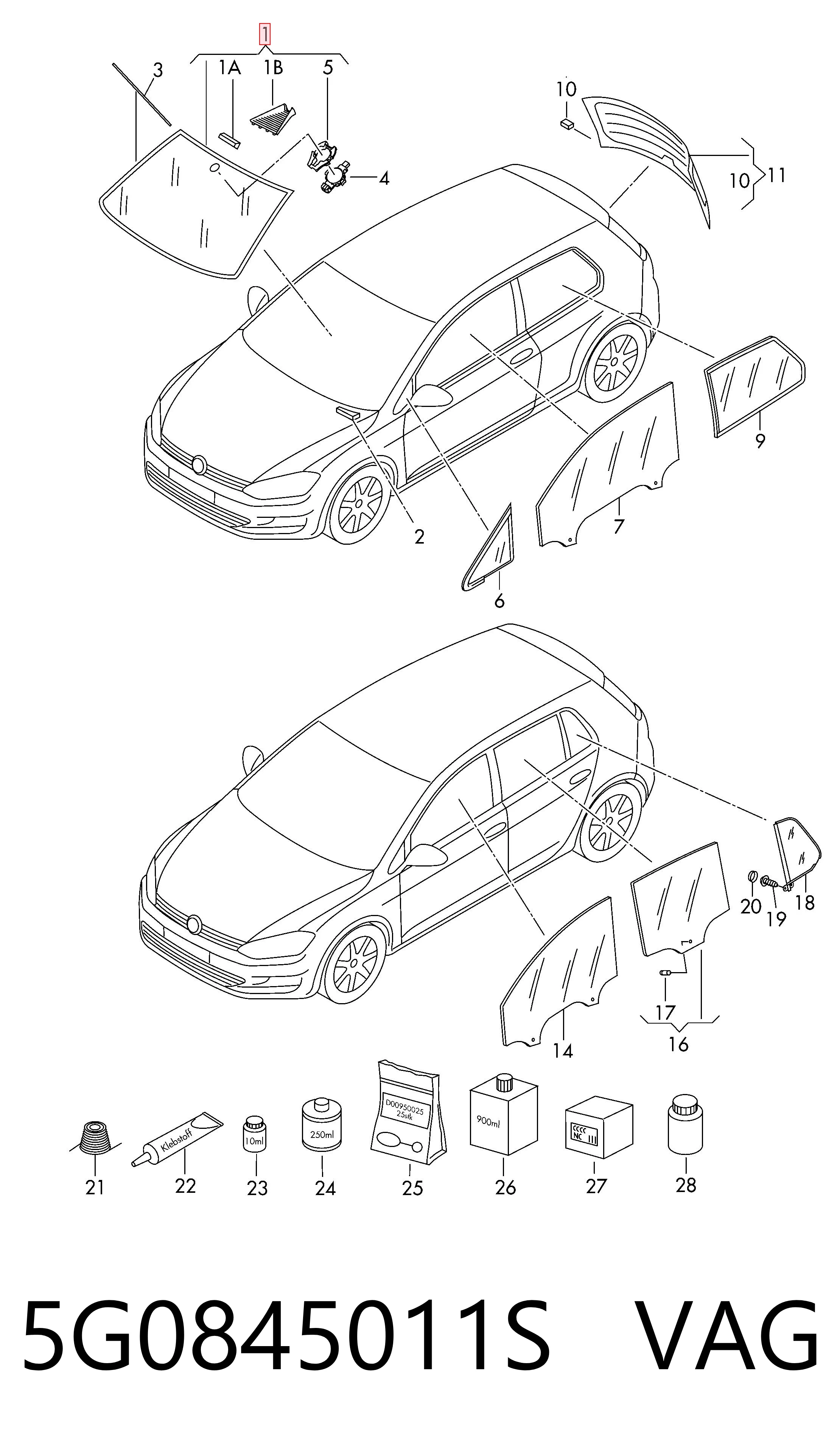Volkswagen Golf VII (2014 - 2020) Ön cam fiyatı