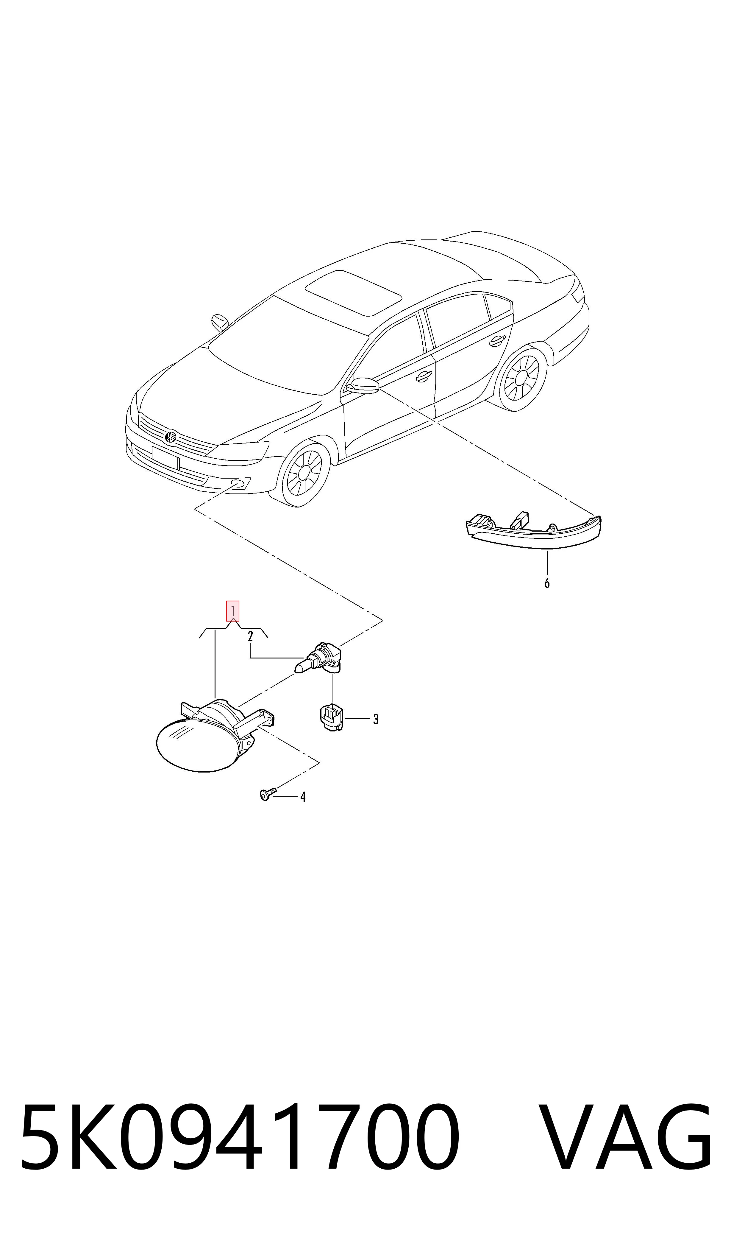 Jetta IV Sağ sis farı